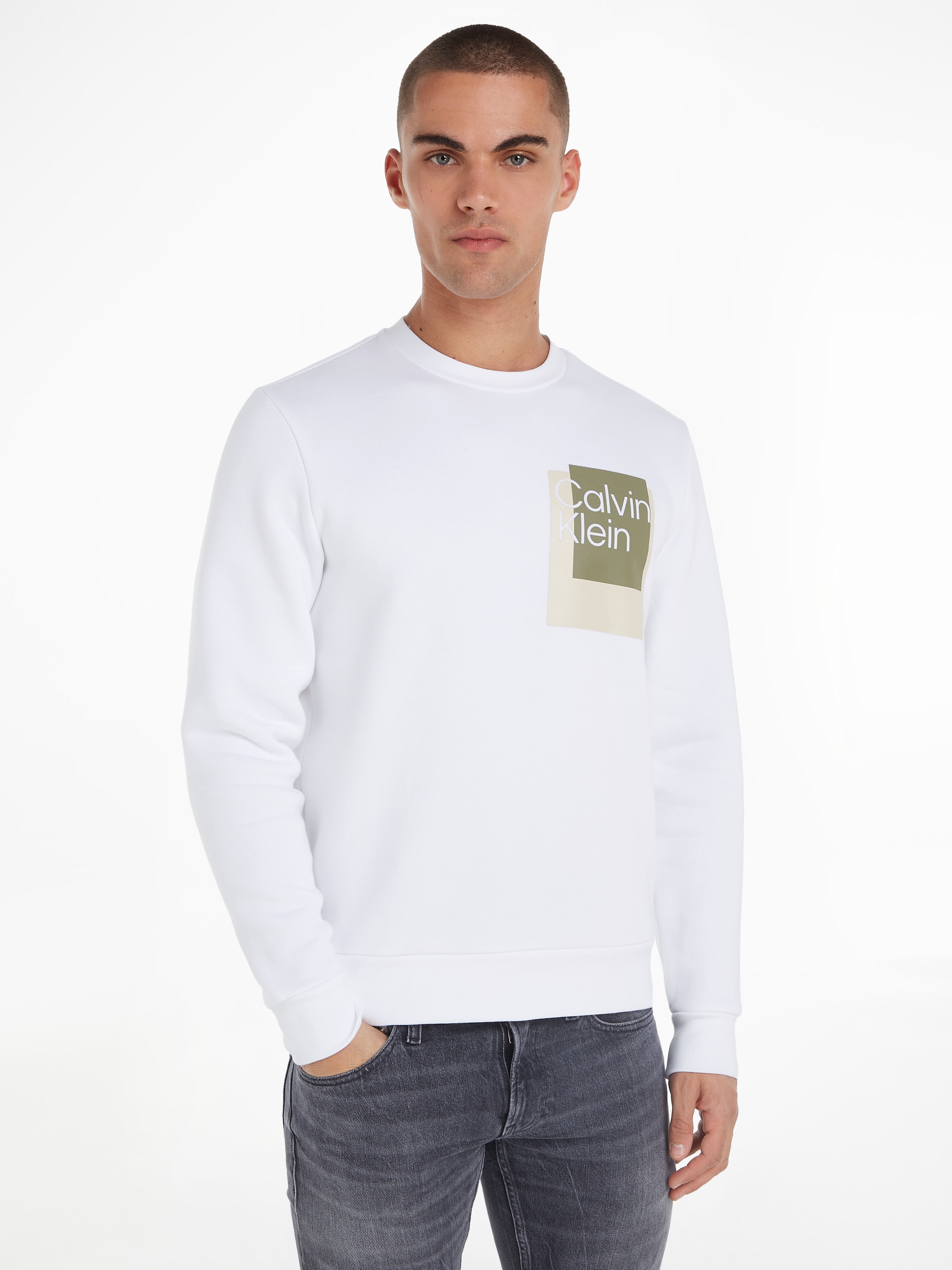 Calvin Klein Sweatshirt OVERLAY BOX LOGO SWEATSHIRT günstig online kaufen