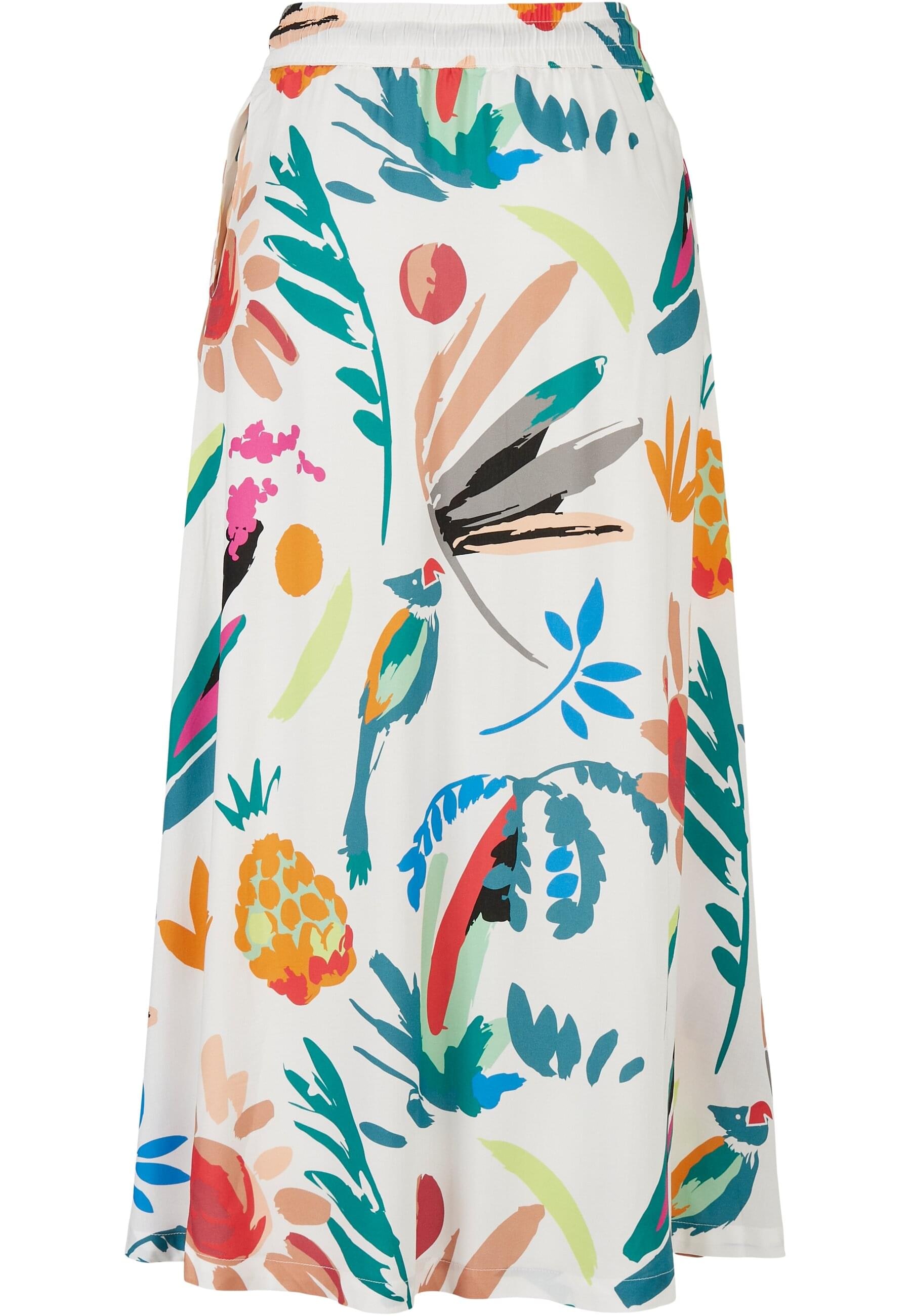 URBAN CLASSICS Jerseyrock »Urban Classics Damen Ladies Viscose Midi Skirt«, (1 tlg.)