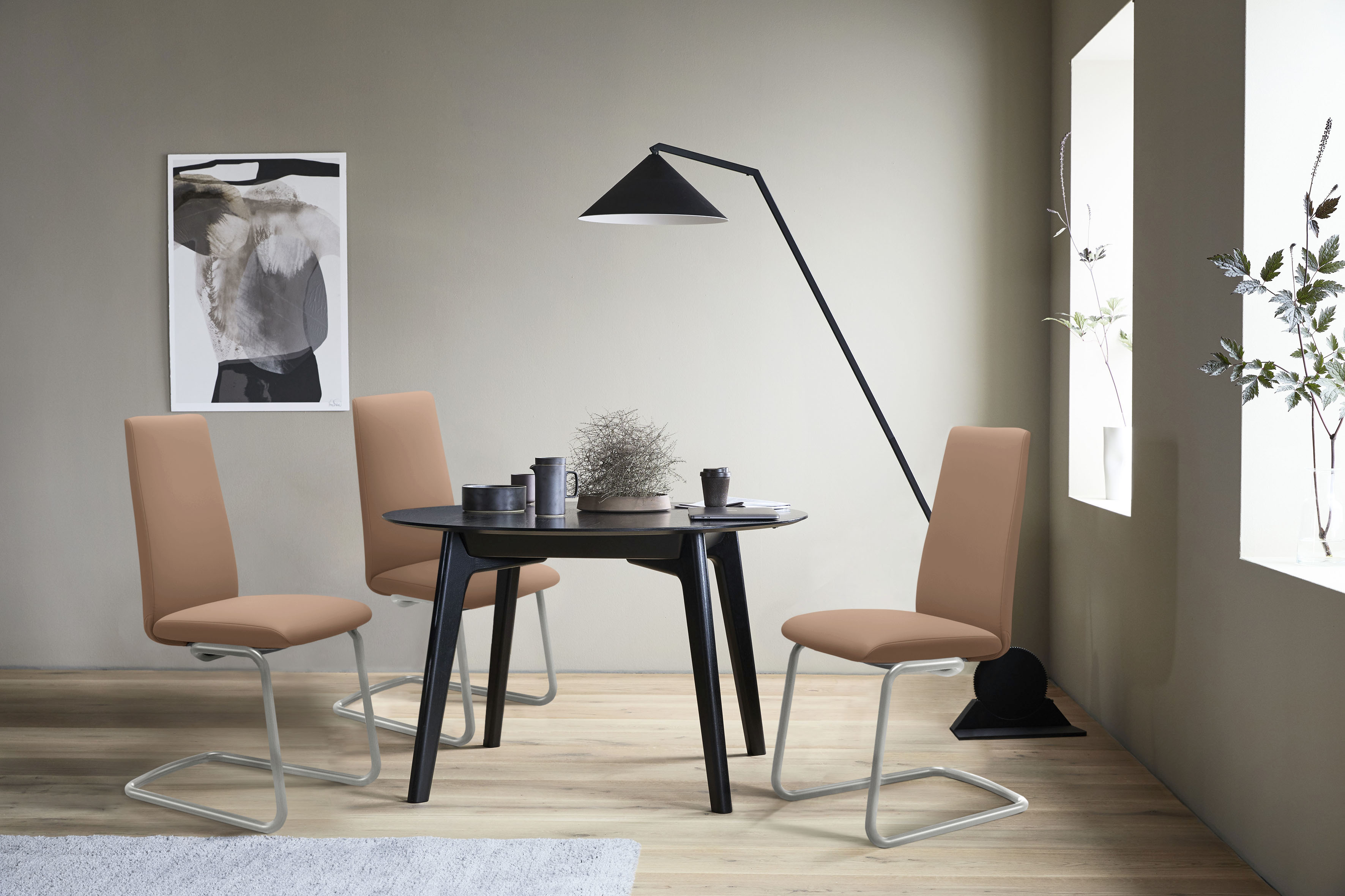Stressless Polsterstuhl "Laurel" () High Back, Größe M, mit Beinen aus Stahl in Schwarz matt