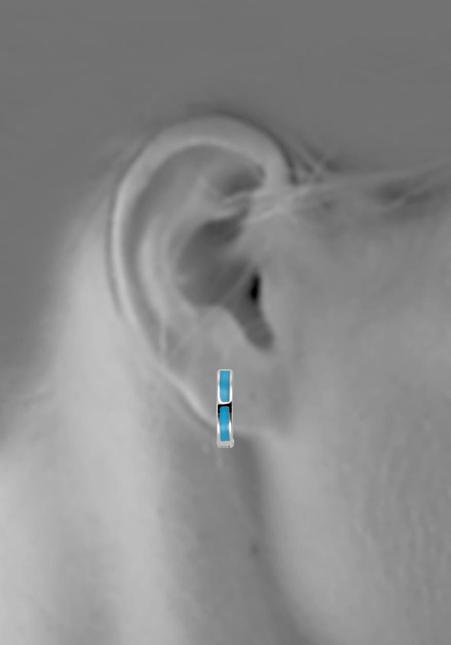Firetti Paar Creolen »Schmuck Geschenk Silber 925 Klappcreole silber-blau«, mit Streifen aus blauem Lack