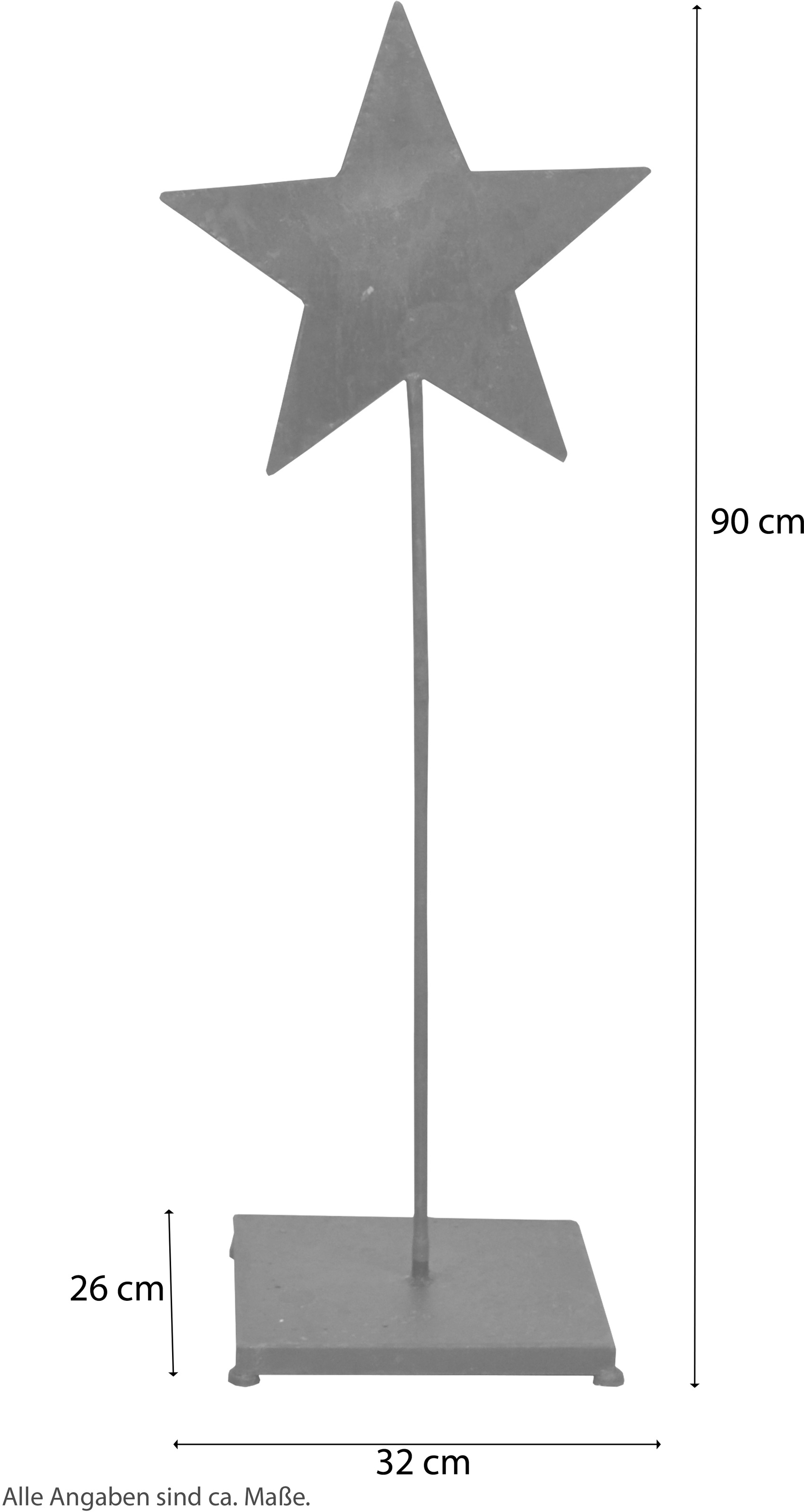 HOFMANN LIVING AND MORE Dekostern »Weihnachtsstern, Weihnachtsdeko aussen«, aus Metall, mit rostiger Oberfläche