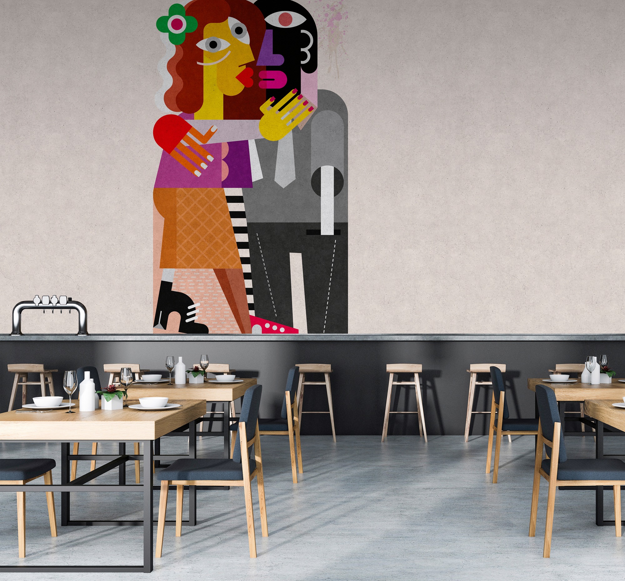 living walls Fototapete "Walls by Patel Couples 2" glatt Vlies, Wand, Schrä günstig online kaufen