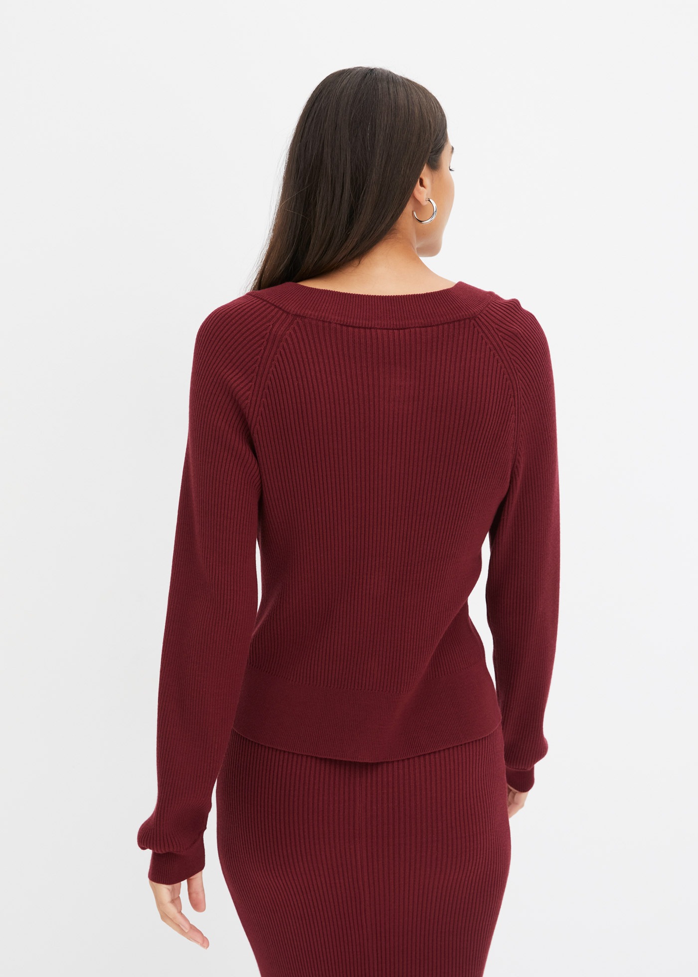 bonprix Strickjacke lässig geschnittene Passform, Ripp-Strickart, femininer günstig online kaufen