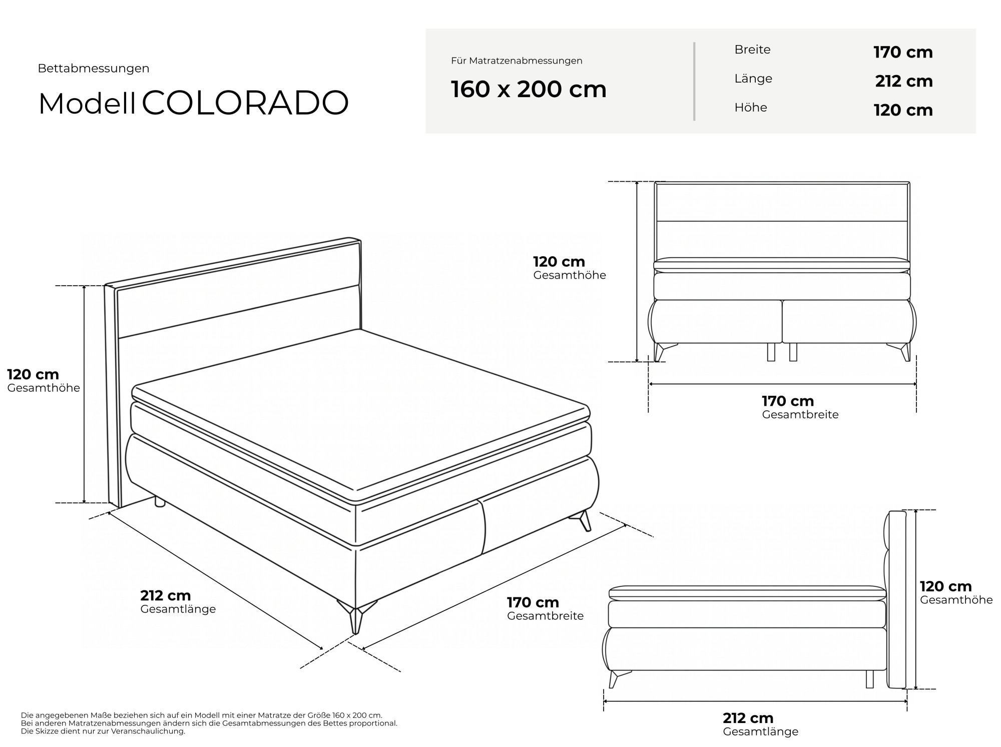 Home affaire Boxbett »COLORADO Doppelbett inkl. Bettkasten, Federkernbett, Metalkonstruktion« Matratze: 3-Z-Taschenfederkern, Härtegrad 3, inkl. Topper