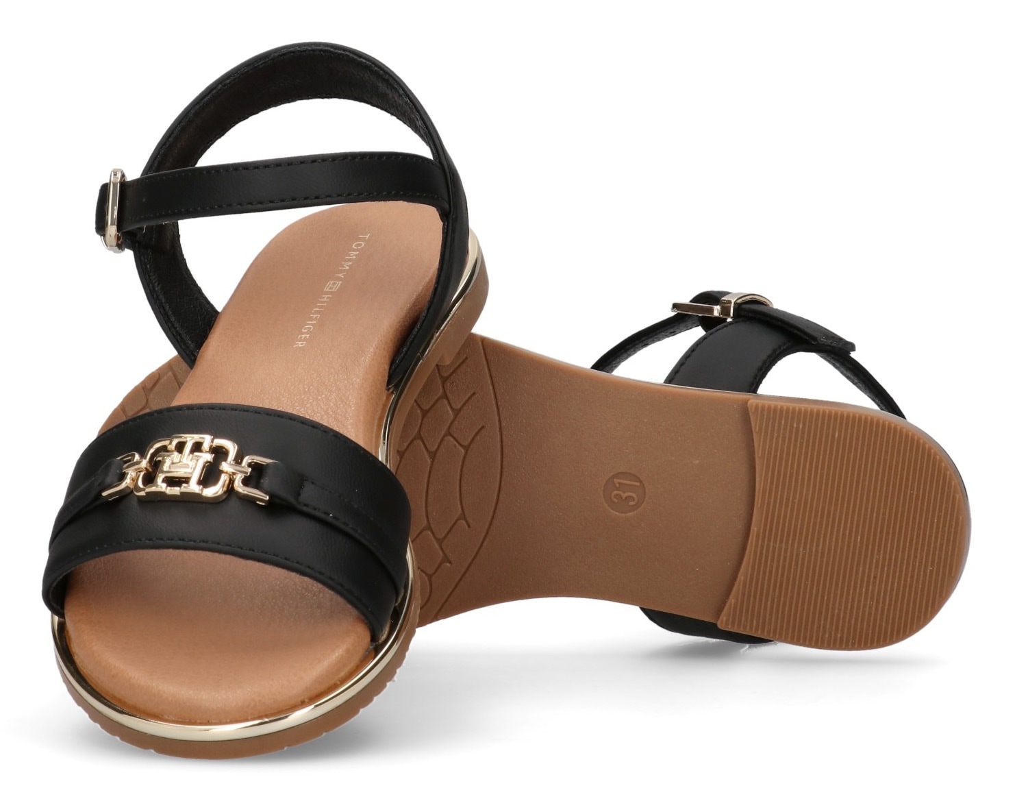 Tommy Hilfiger Sandale, Glitzersandale, Sandalette mit Zierelement