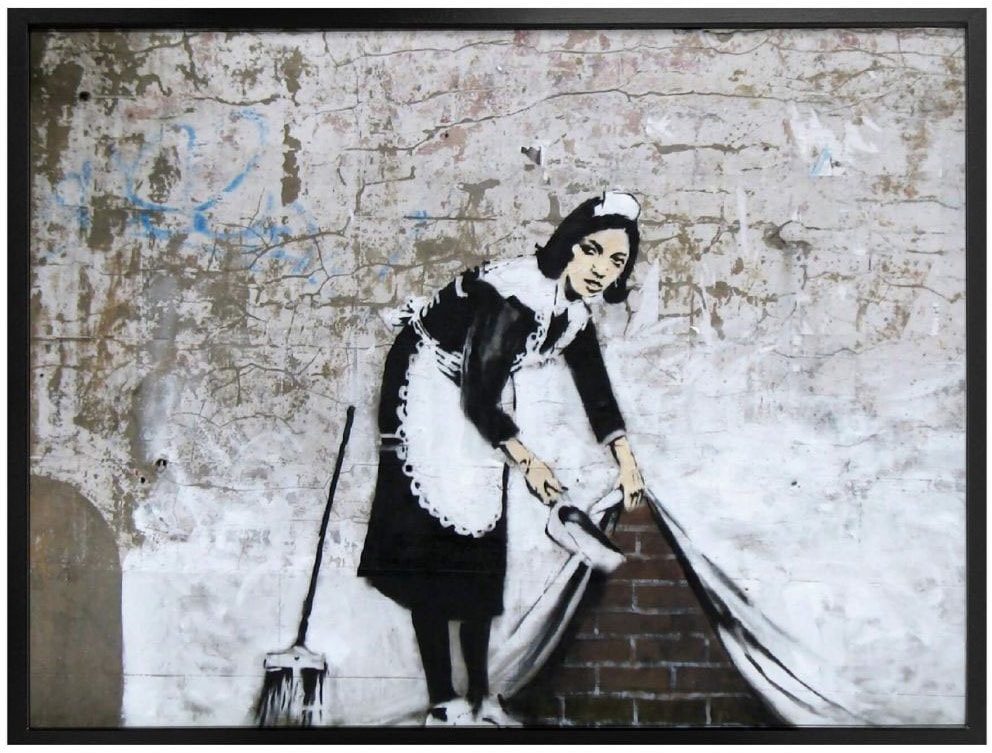 Wall-Art Poster »Graffiti Bilder Maid in London«, Menschen, (1 St.), Poster ohne Bilderrahmen