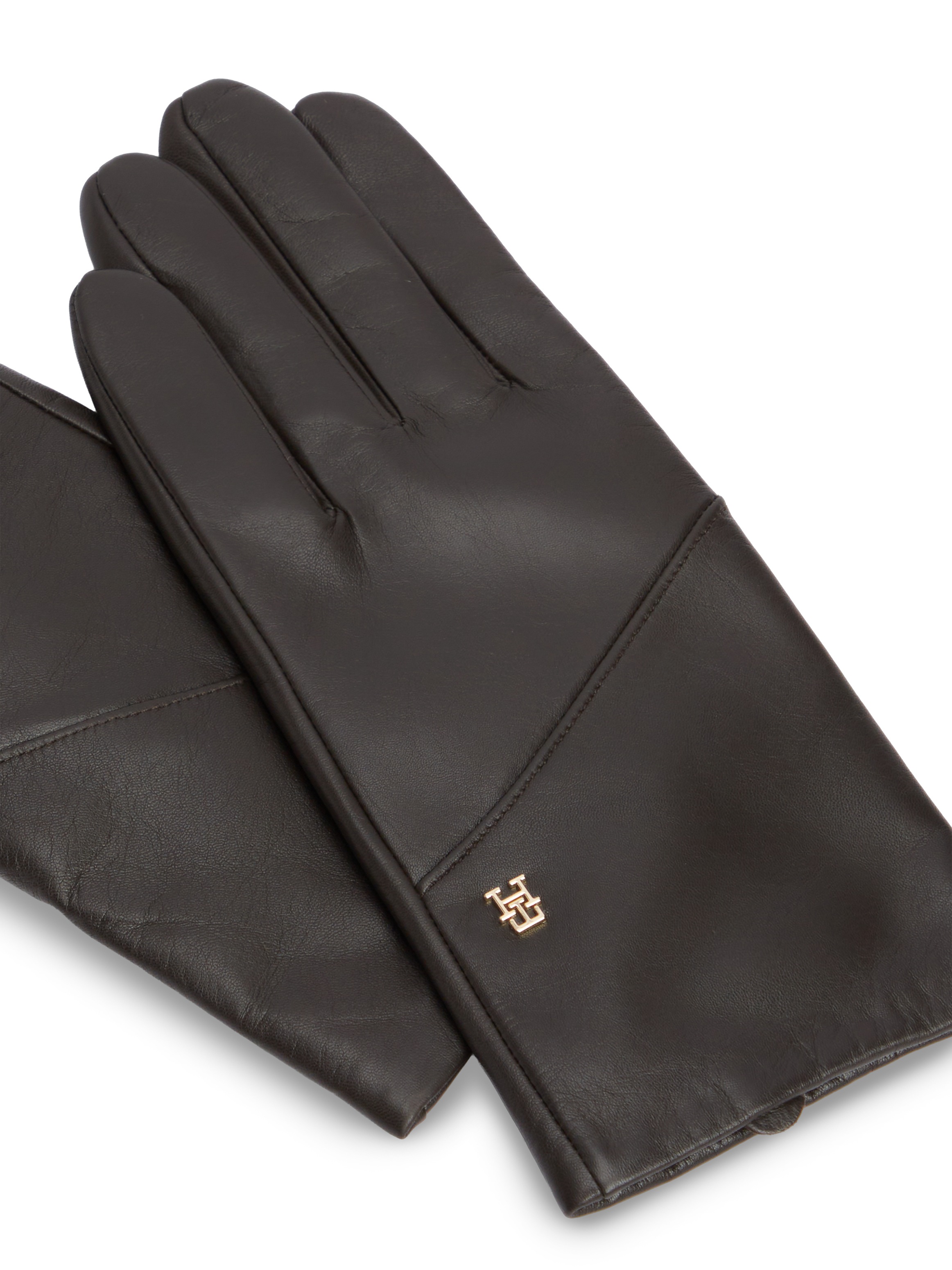 Tommy Hilfiger Lederhandschuhe »ELEVATED CHIC LEATHER GLOVES« Regular fit mit Markenlogo