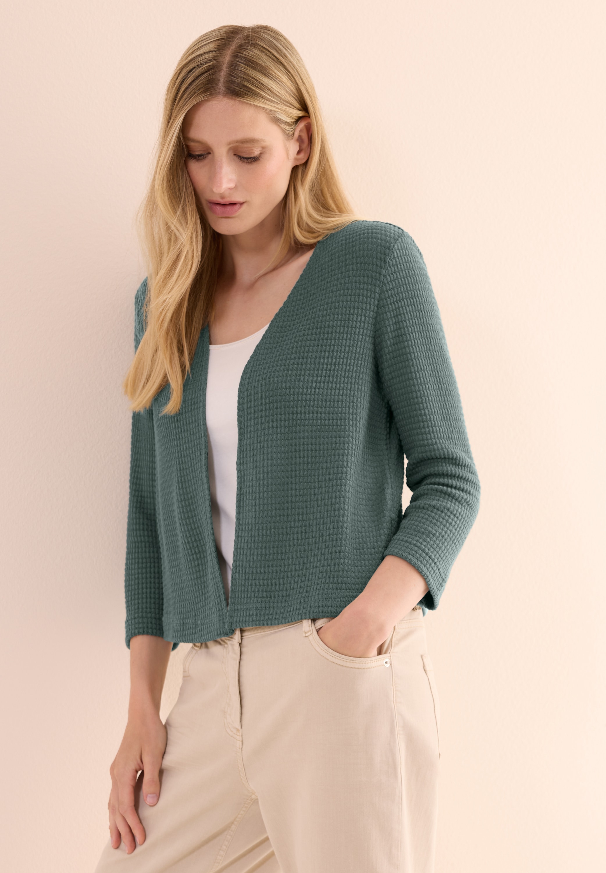 Cecil Strickjacke, offen, im Ajour-Strick-Look günstig online kaufen
