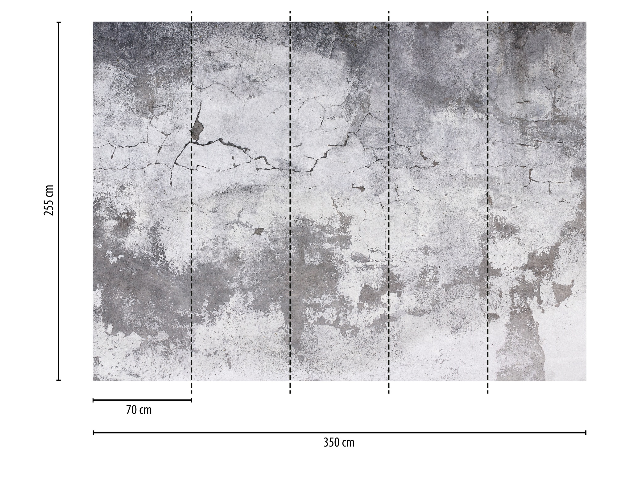 A.S. Création Vliestapete »Fototapete Putzoptik Grau Weiß  Shabby Look« matt strukturiert