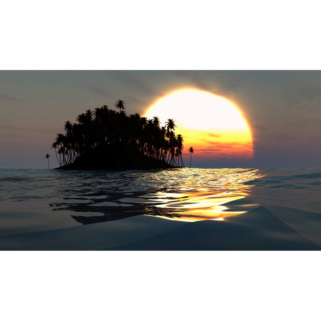 Papermoon Fototapete »Insel im Sonnenuntergang«