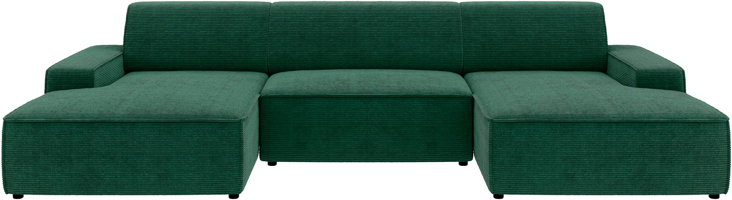 TRENDMANUFAKTUR Wohnlandschaft »Graz, wahlweise mit Sitzvorschub und Bettkasten, U-Form, Breite 329 cm«, in Cord-, haustierfreundlichem LEO Struktur- oder LUMOS-3D-Bezug