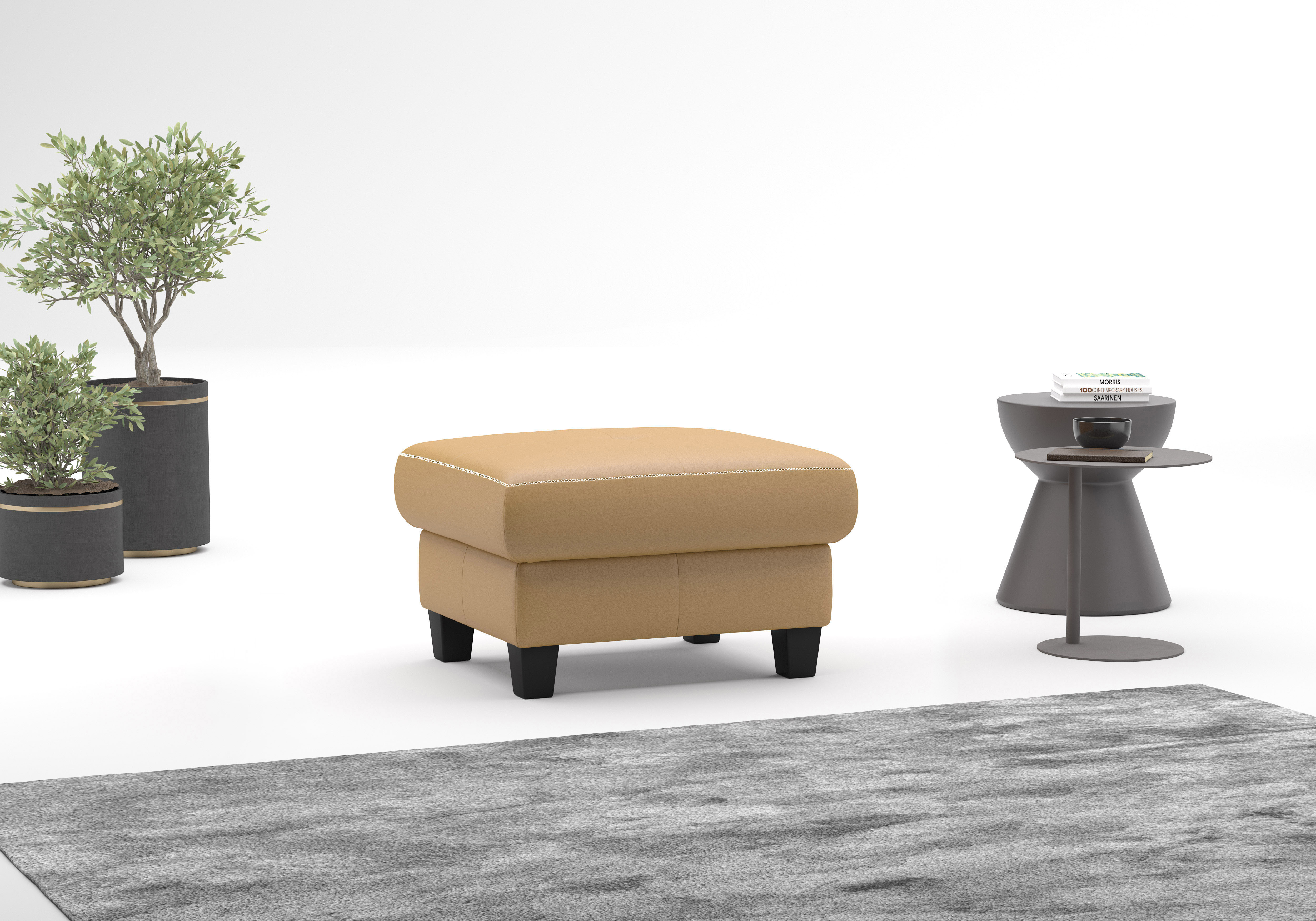 OTTO home Polsterhocker "Varese" Kreuznaht in beige