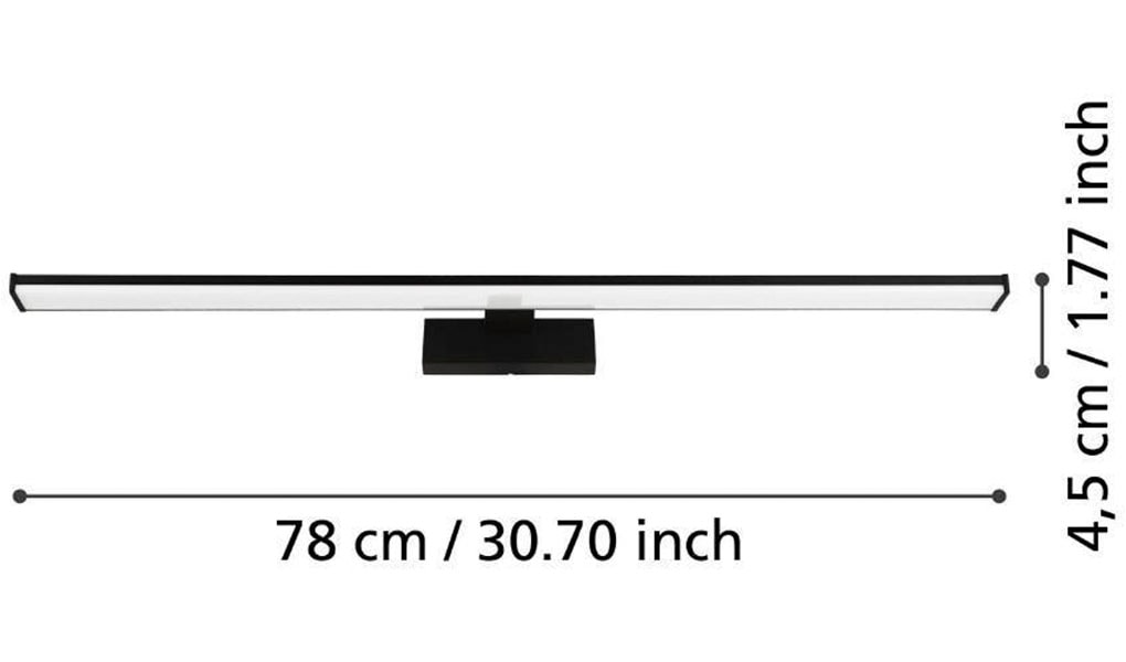 EGLO Spiegelleuchte »PANDELLA 1«, 1 flammig, Leuchtmittel LED-Modul | LED fest integriert, Wandleuchte, LED Spiegelleuchte, Lampe in Schwarz, Weiß, IP44, L 78 cm