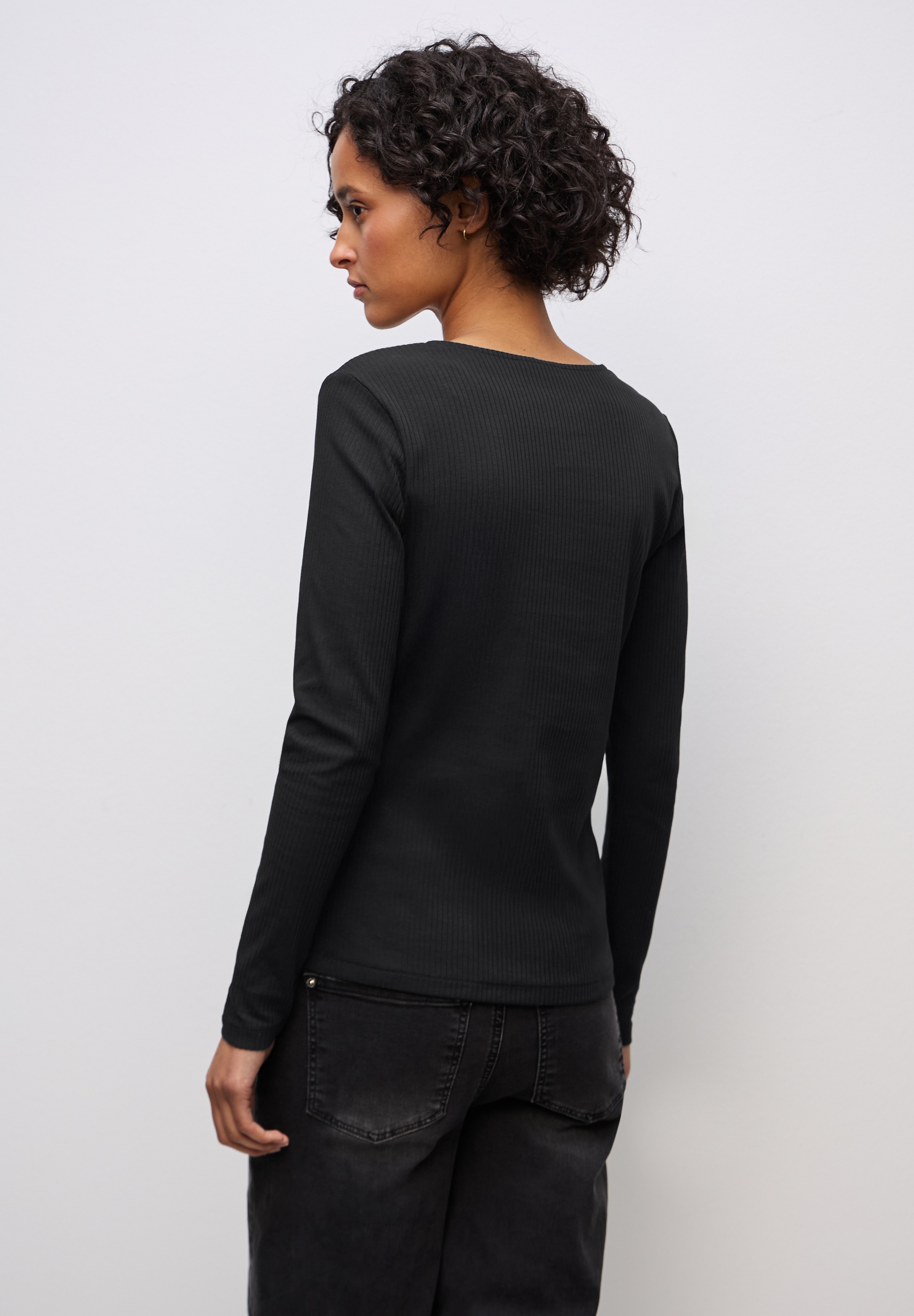 STREET ONE Langarmshirt mit Herzausschnitt