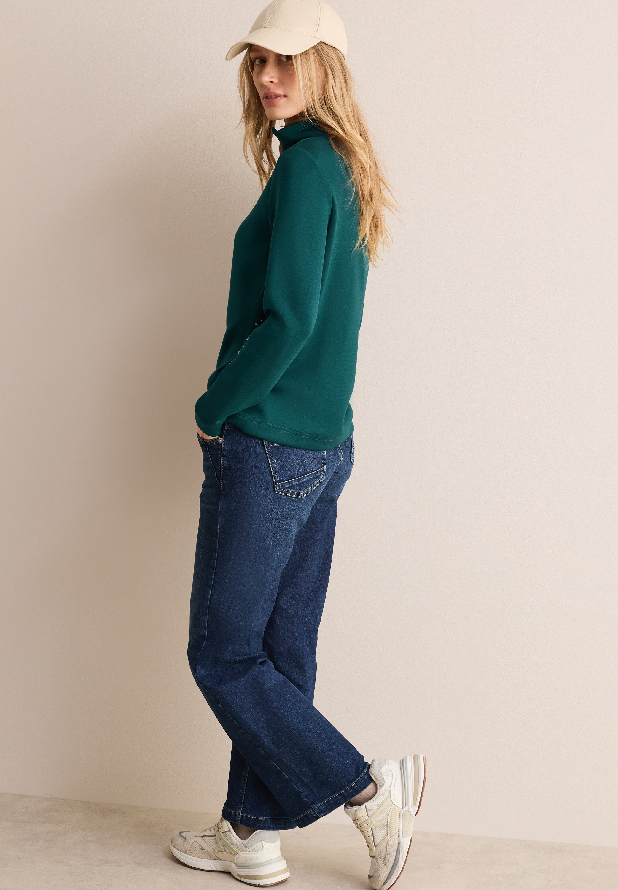Cecil Langarmshirt, aus softem Materialmix