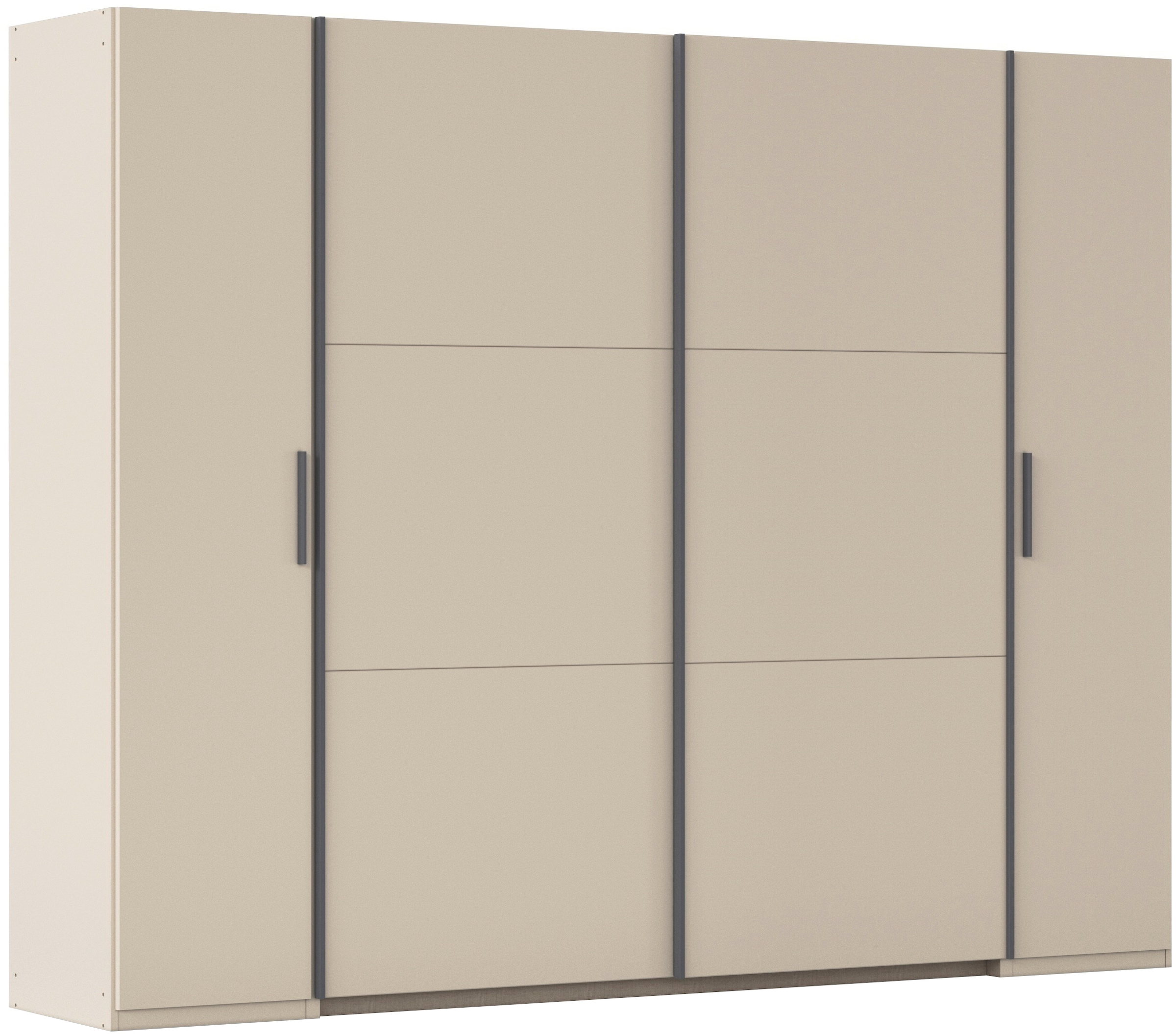 rauch Schwebetürenschrank "Kleiderschrank Drehtürenschrank Schrank Garderobe KRONACH" in 3 Ausstattungen BASIC/CLASSIC/PREMIUM, Breiten 225/268/311/354 cm, mit Dreh- und Schwebetüren und vielen Einlegeböden MADE IN GERMANY