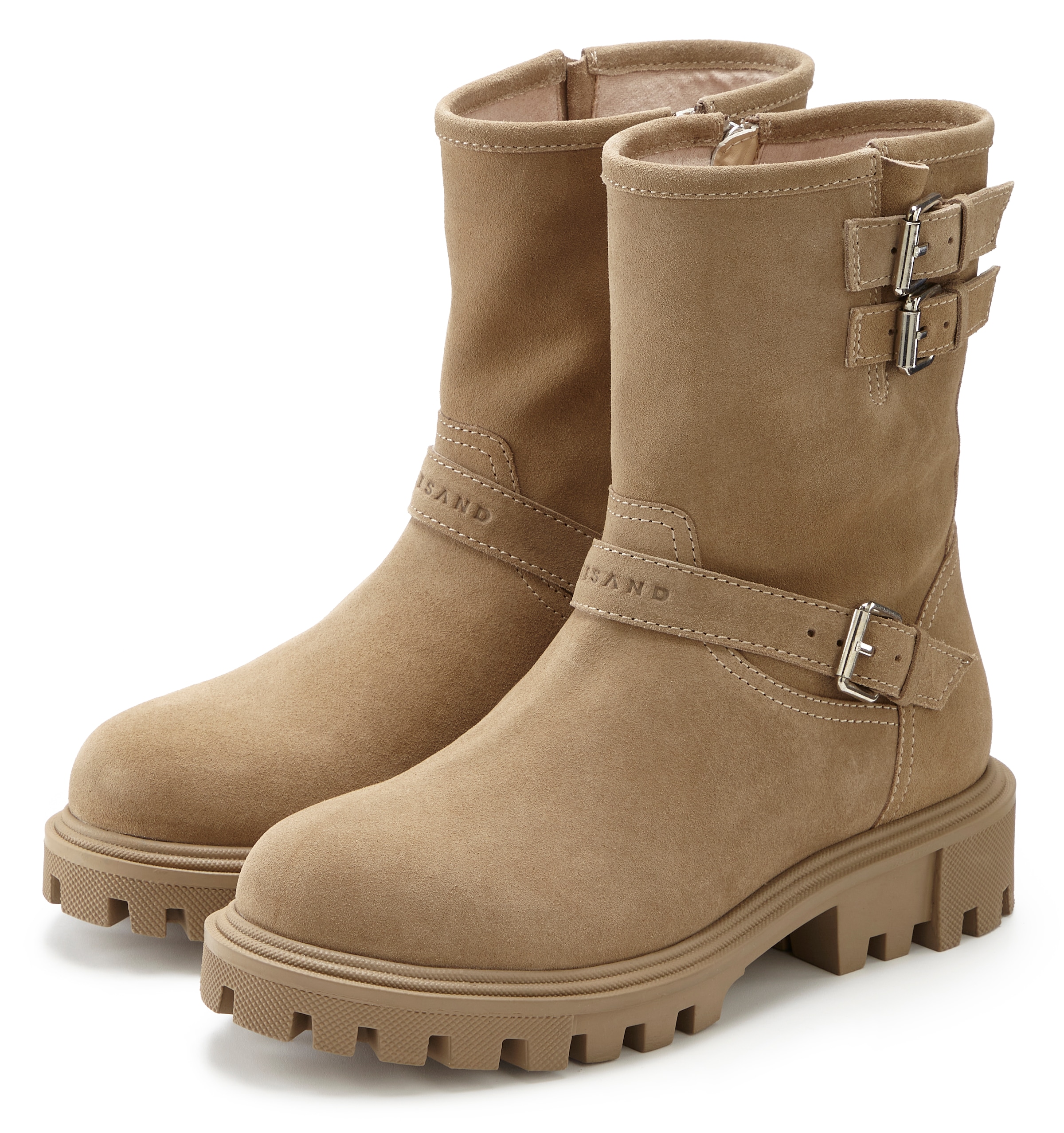 Elbsand Stiefelette aus Leder mit trendigen Zierschnallen, Stiefel, Boots günstig online kaufen
