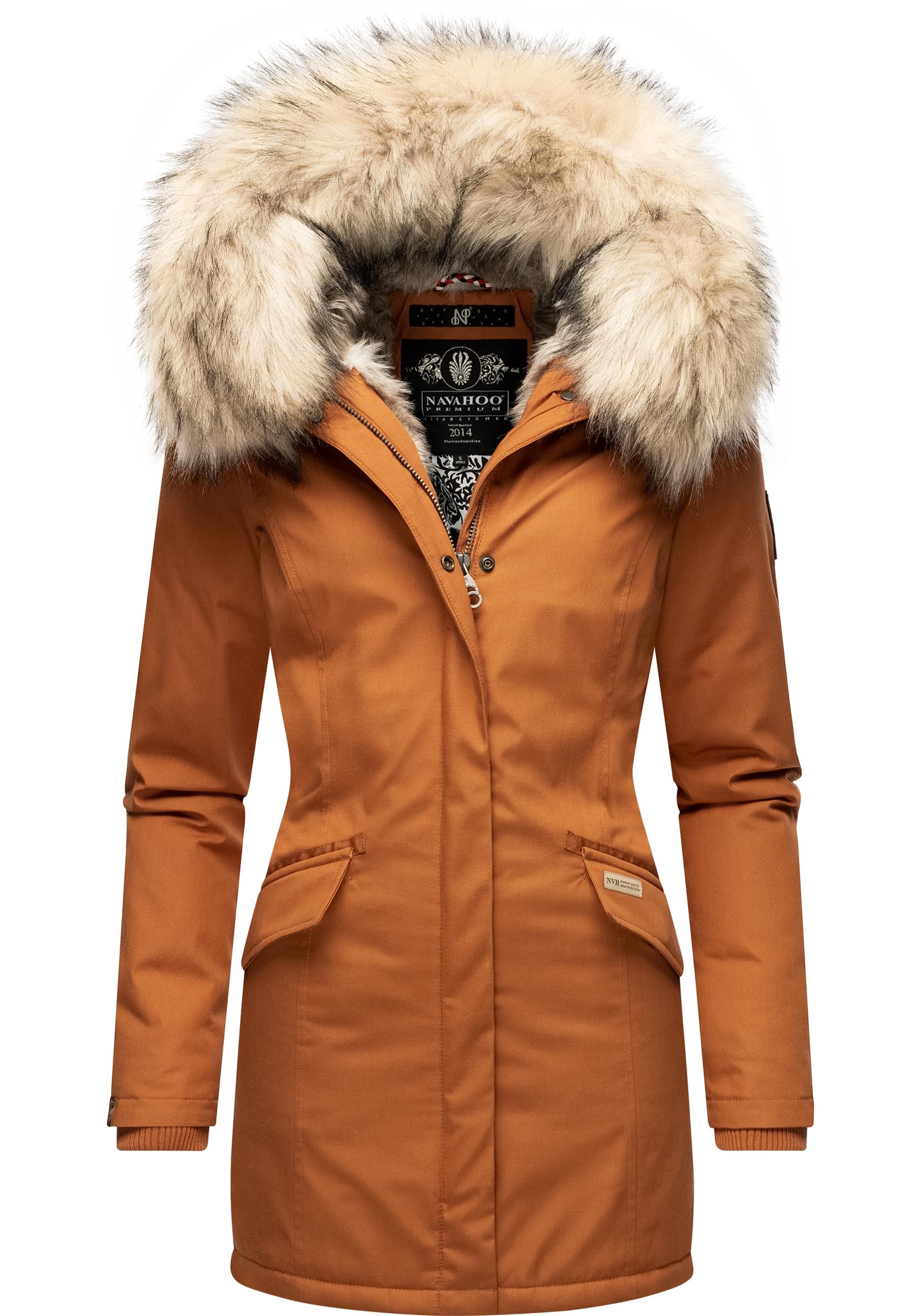 Navahoo Wintermantel »Cristal«, Kunstfell- Kapuze stylischer Damen BAUR Winterparka kaufen für mit 