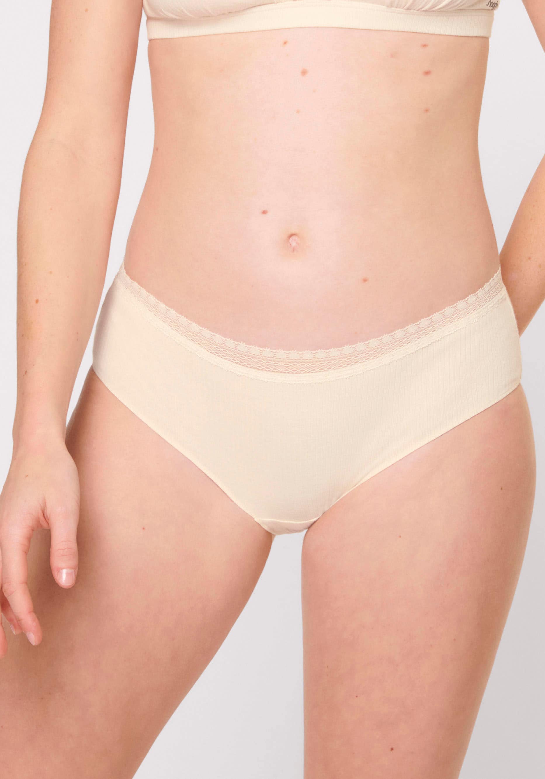 sloggi Hipster »GO Ribbed« 2er Pack,  Feinripp, Stretch-Spitze, Baumwollmix, bequem, elastisch, weich