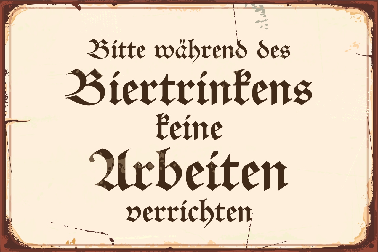 queence Metallbild "Bier Spruch Stahlschild Blechschild", (1 St.), 20x30x0,2cm - mit 4 Lochbohrung