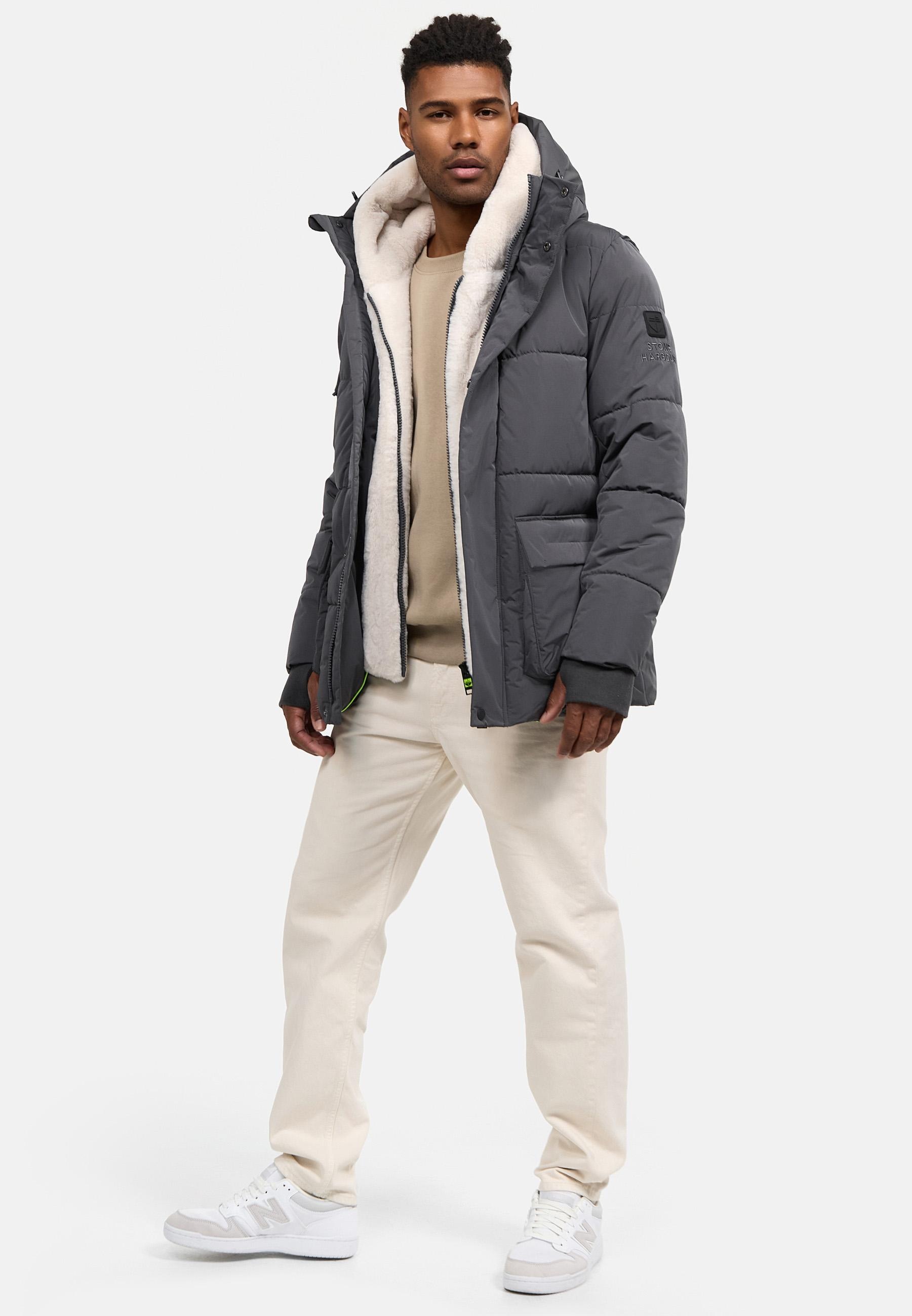 Stone Harbour Winterjacke »Lauroo XX«, mit Kapuze, urbane Herren Steppjacke mit kuscheligem Teddyfleece