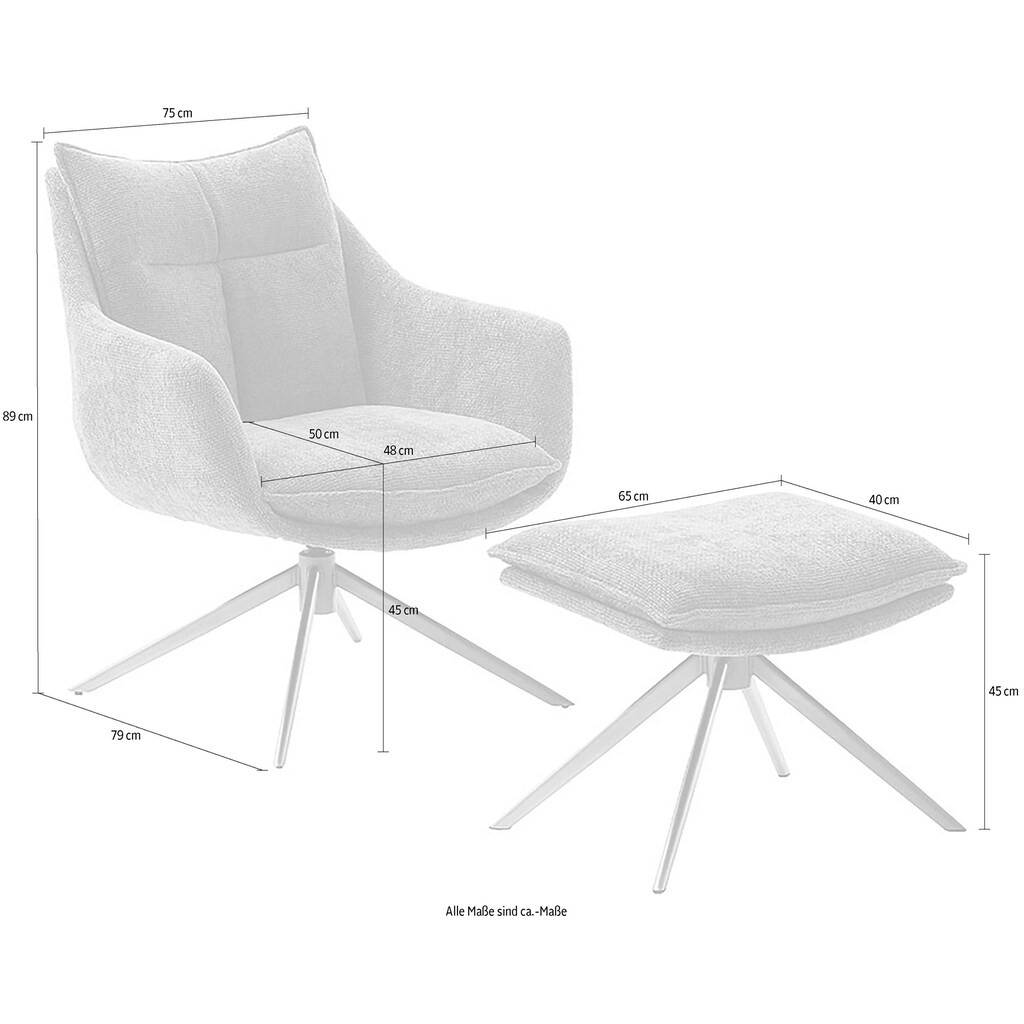 MCA furniture Loungesessel »PARKER Drehstuhl mit Armlehnen«, (Set, 2 St.)