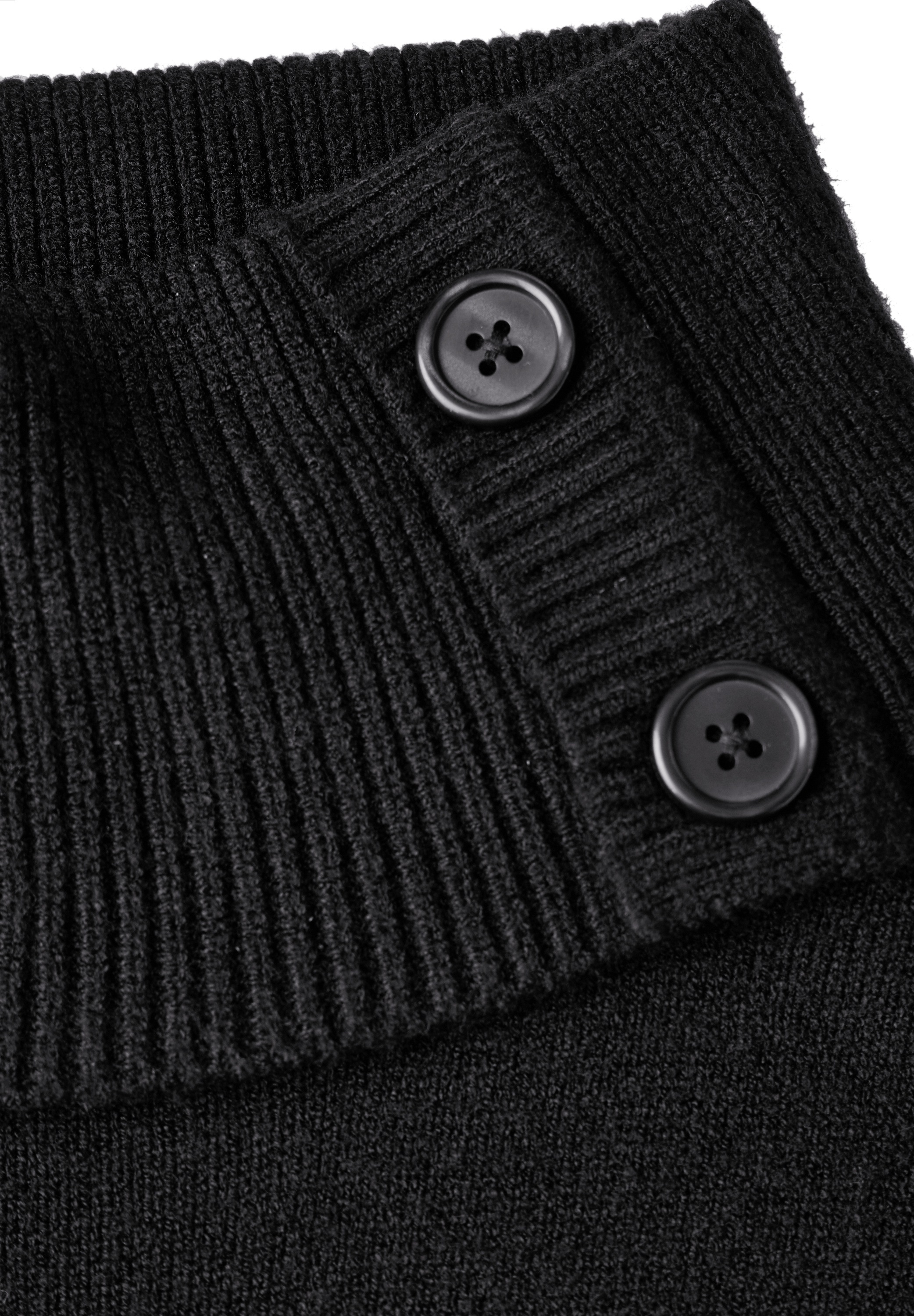 STREET ONE Rollkragenpullover, mit Knopf Details