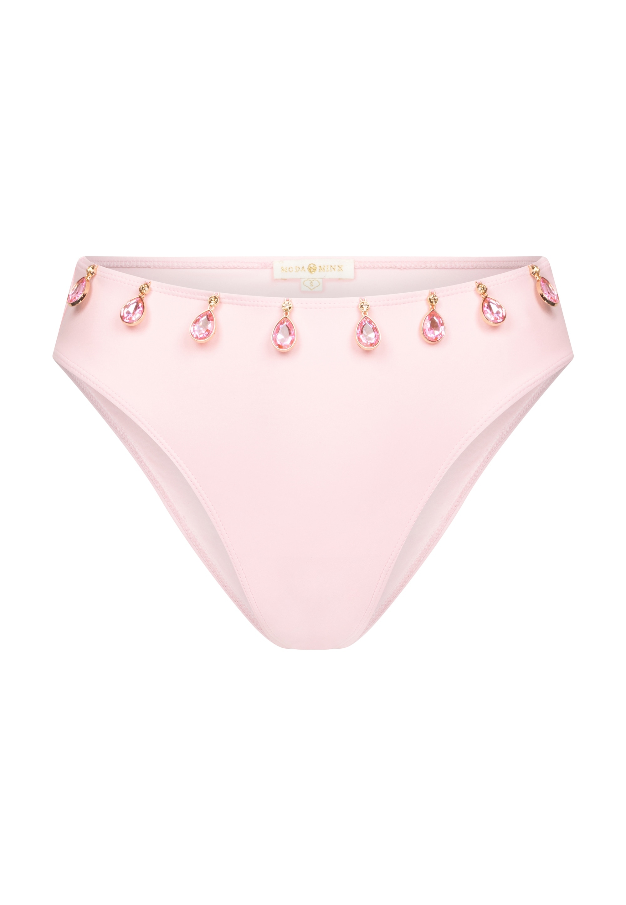 Moda Minx Bikini-Hose »Hera Fixed Droplet High Waist Bikini Bottom«, (1 St.), mit edlen Schmuckelementen