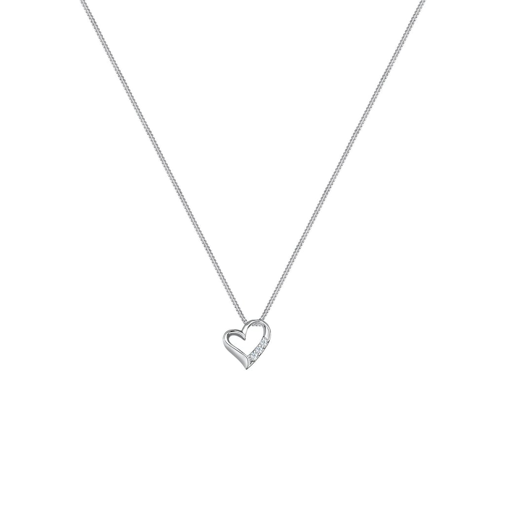 Elli DIAMONDS Collierkettchen »Herz Liebe Diamant (0.06 ct.) 925 Silber«