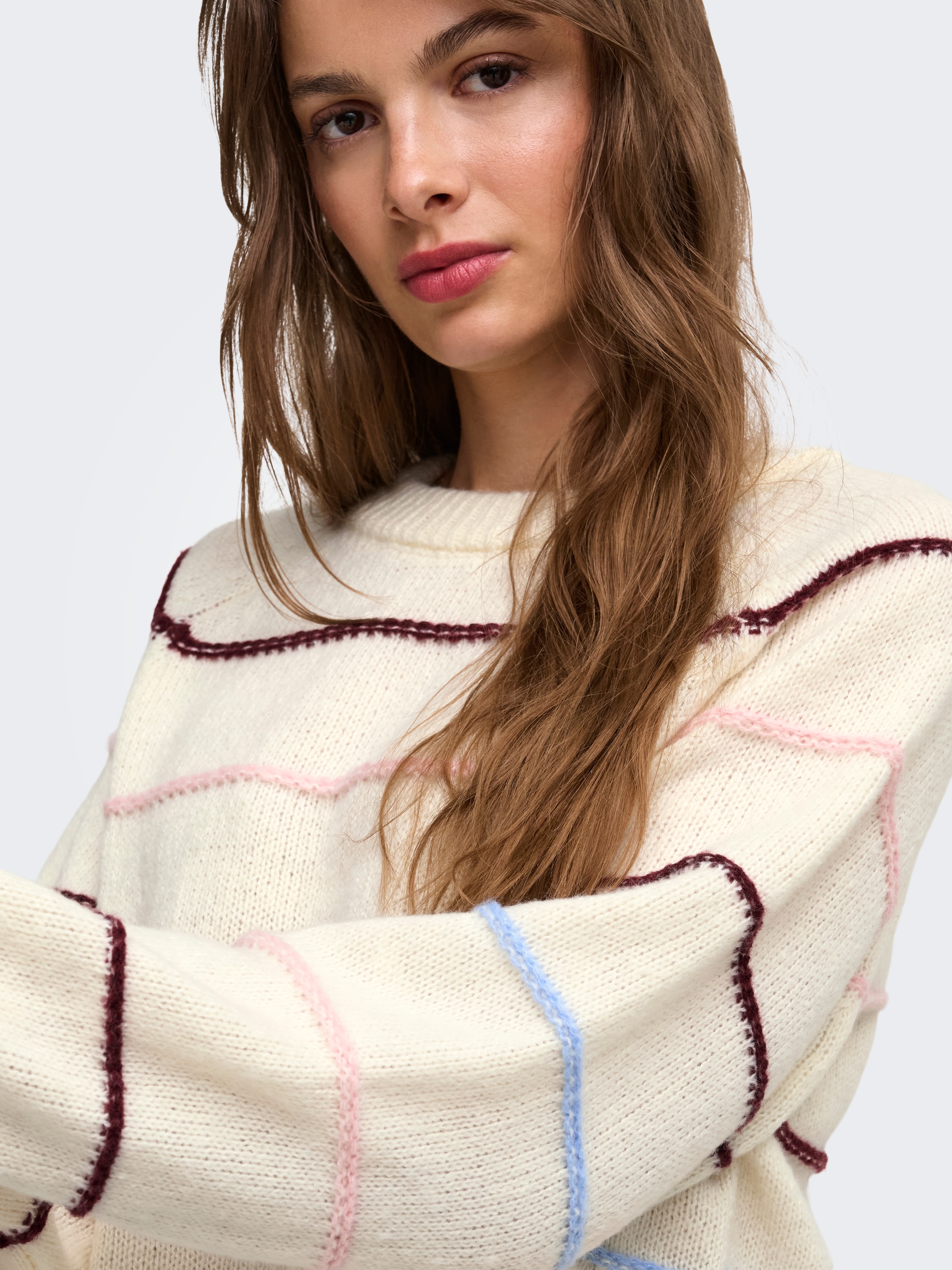 ONLY Strickpullover »ONLADORA LS O-NECK NCA KNT« Kunstfaser, regular fit
