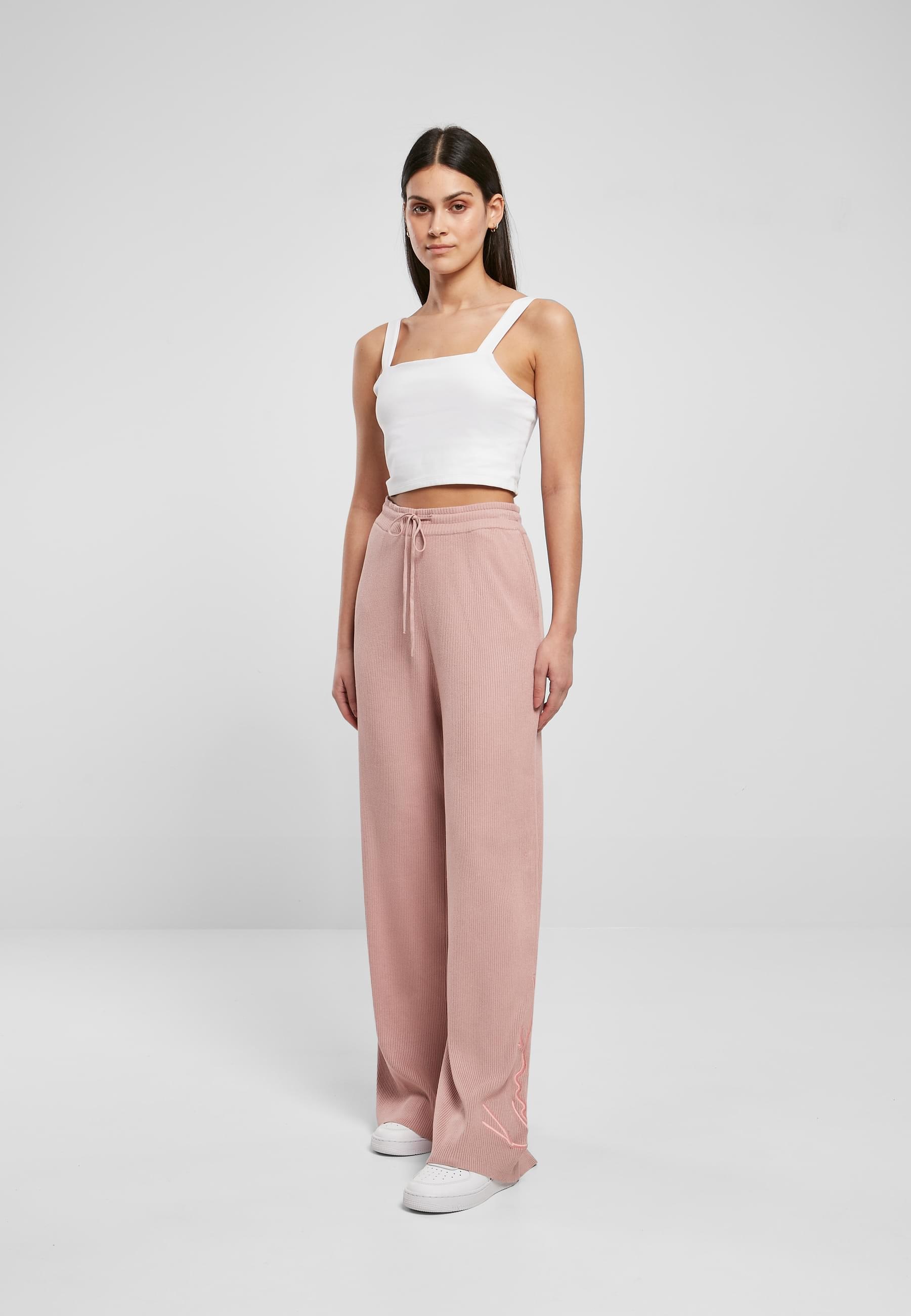 Karl Kani Stoffhose »Karl Kani Damen KW221-022-1 Signature Wide Leg Rib Pants«, (1 tlg.)