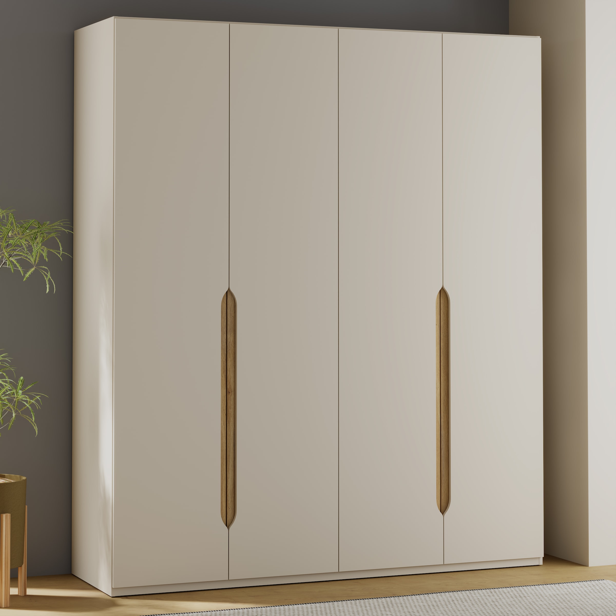 FORTE Drehtürenschrank, Höhe 2,10 mtr., stehende Montage, Grifflos günstig online kaufen