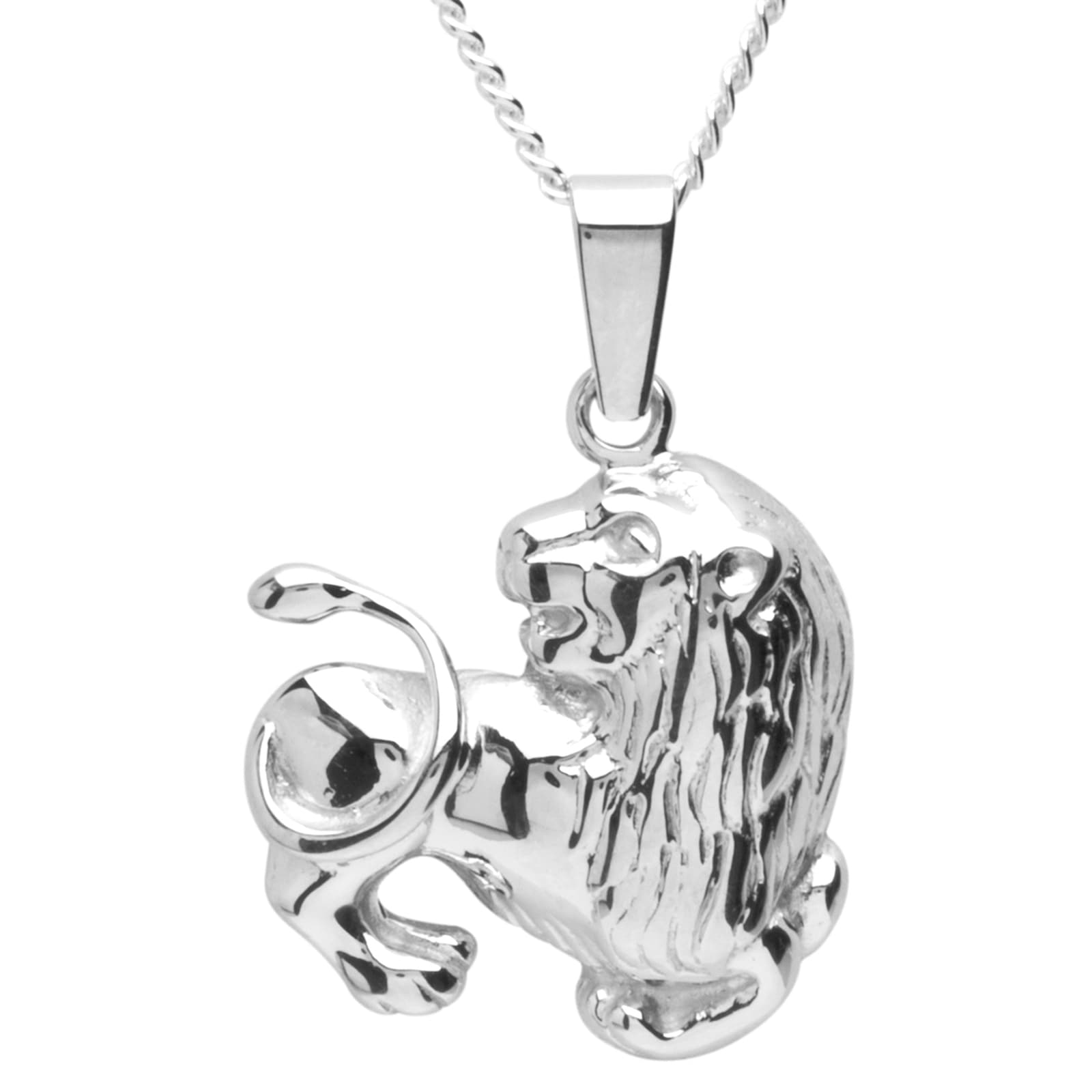 Kette mit Anhänger OSTSEE-SCHMUCK "Ostsee-Schmuck Kette mit Anhänger Tierkreiszeichen Löwe" Gr. 45, silber, Halsketten, Damen, 45cm, Silber 925 (Sterlingsilber), L: 42