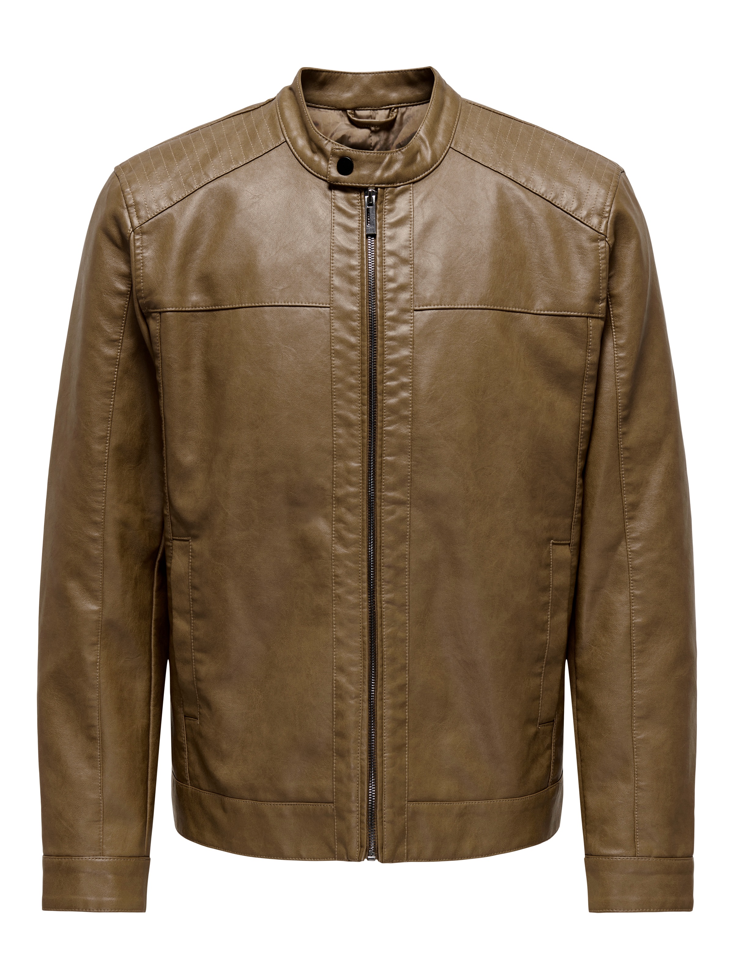 ONLY & SONS Bikerjacke »MIKE PU RACER JACKET«, ohne Kapuze