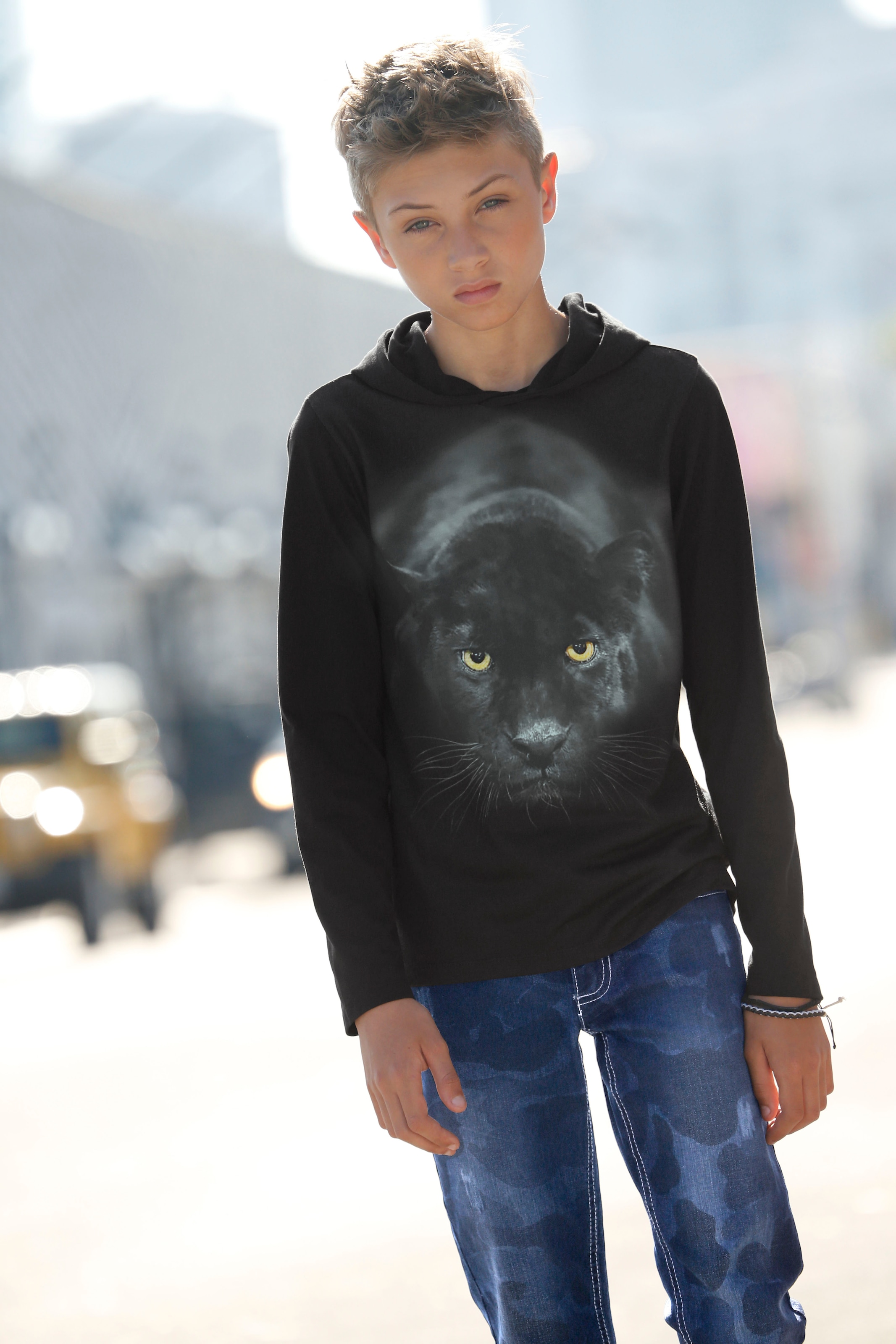 KIDSWORLD Kapuzenshirt »PANTHER«, Fotodruck online kaufen | BAUR | Kapuzenshirts