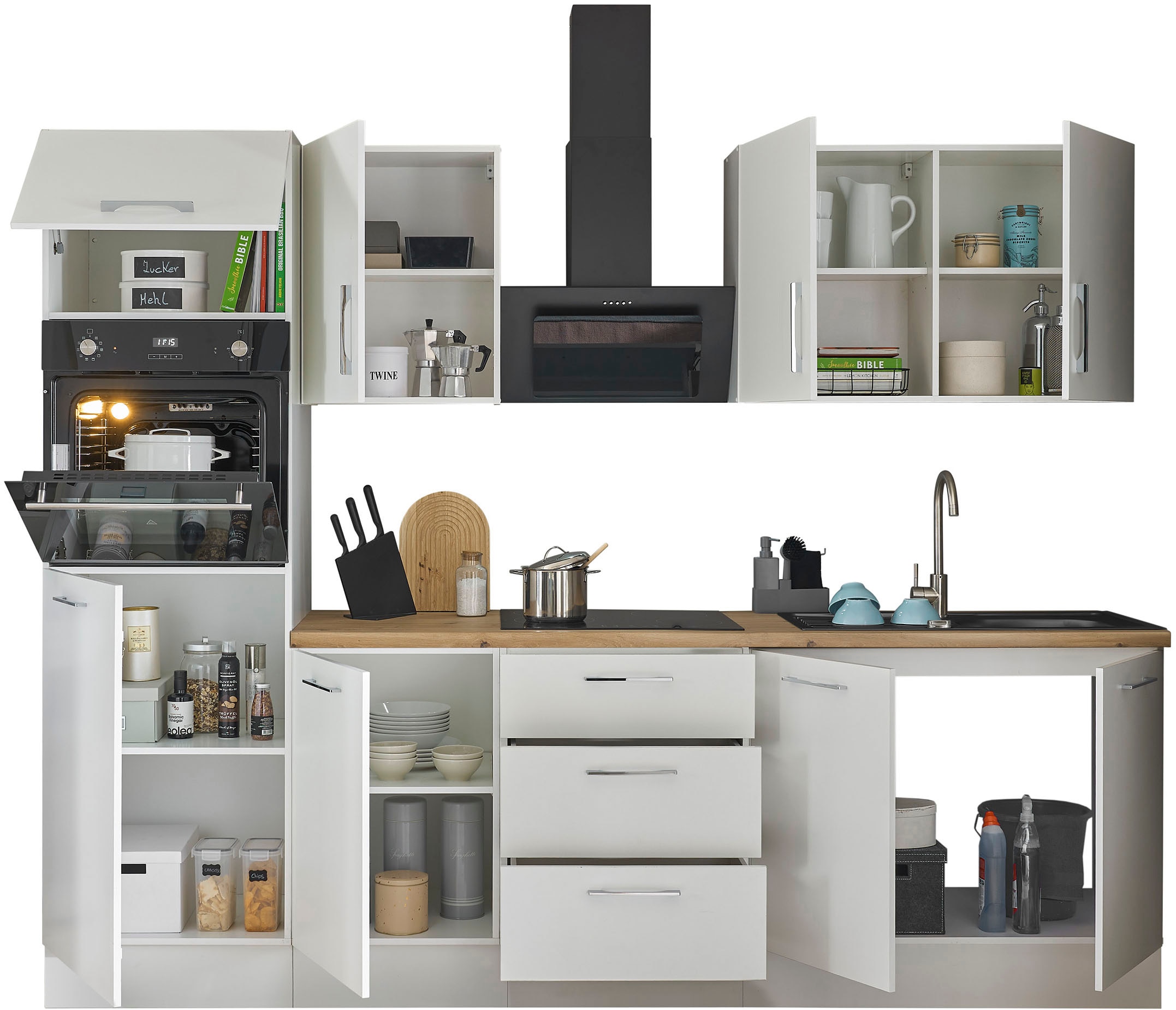 BASIC by Balculina Küchenzeile »Turin«, Breite 270 cm, wahlweise mit E-Geräten