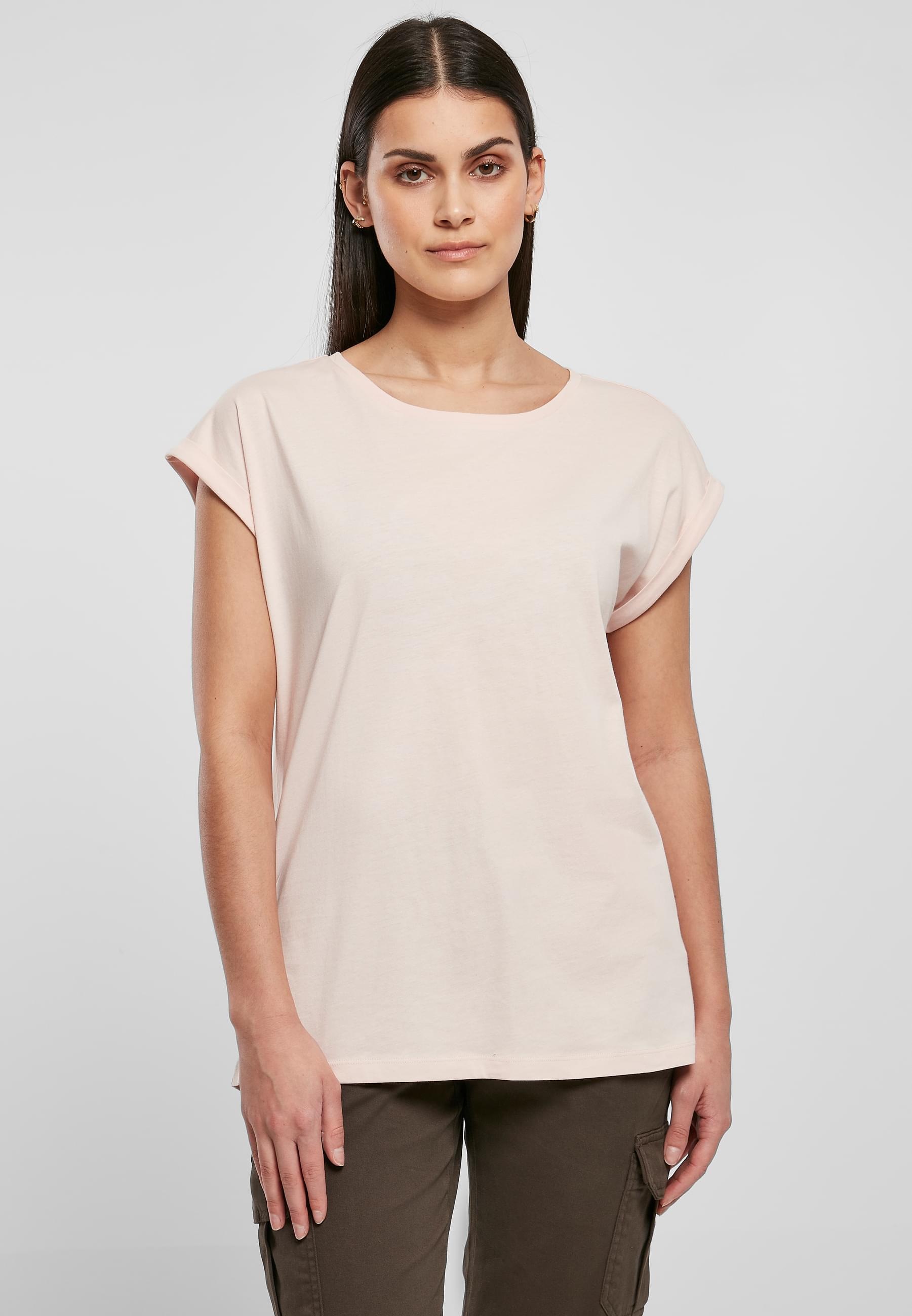 URBAN CLASSICS Kurzarmshirt »Urban Classics Damen Ladies Organic Extended Shoulder Tee«, (1 tlg.)