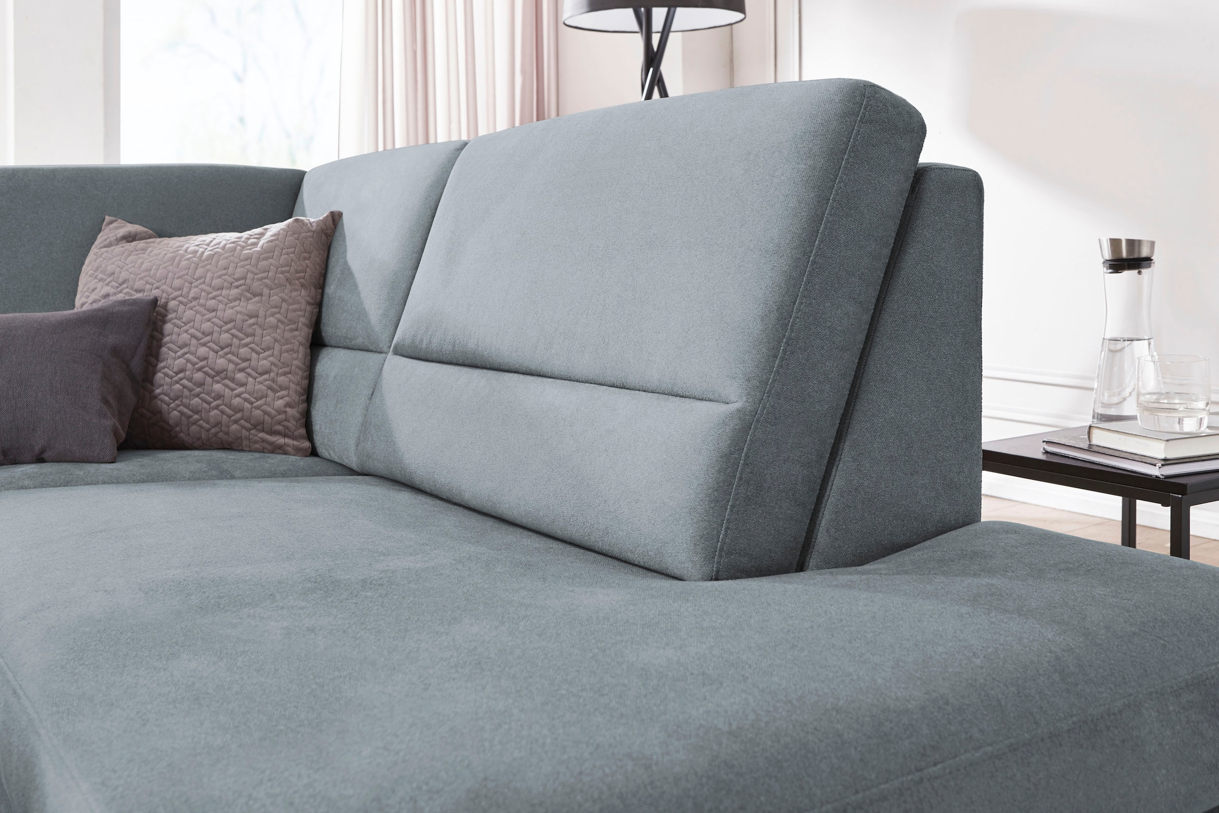 CALIZZA INTERIORS Ecksofa »Onyx L-Form«, Ottomane links oder rechts, wahlweise mit Bettfunktion, Breite 257 cm