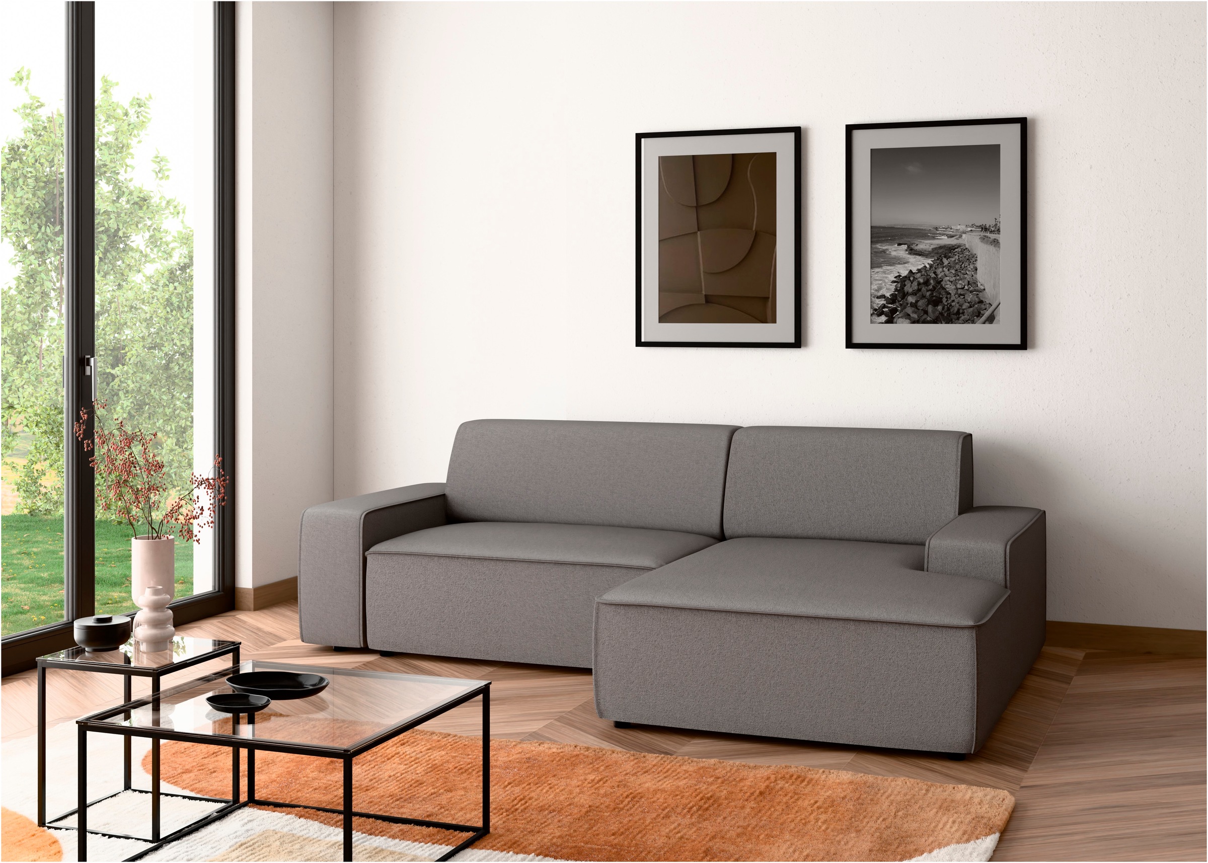 TRENDMANUFAKTUR Ecksofa "Graz, wahlweise mit Sitzvorschub und Bettkasten, L günstig online kaufen