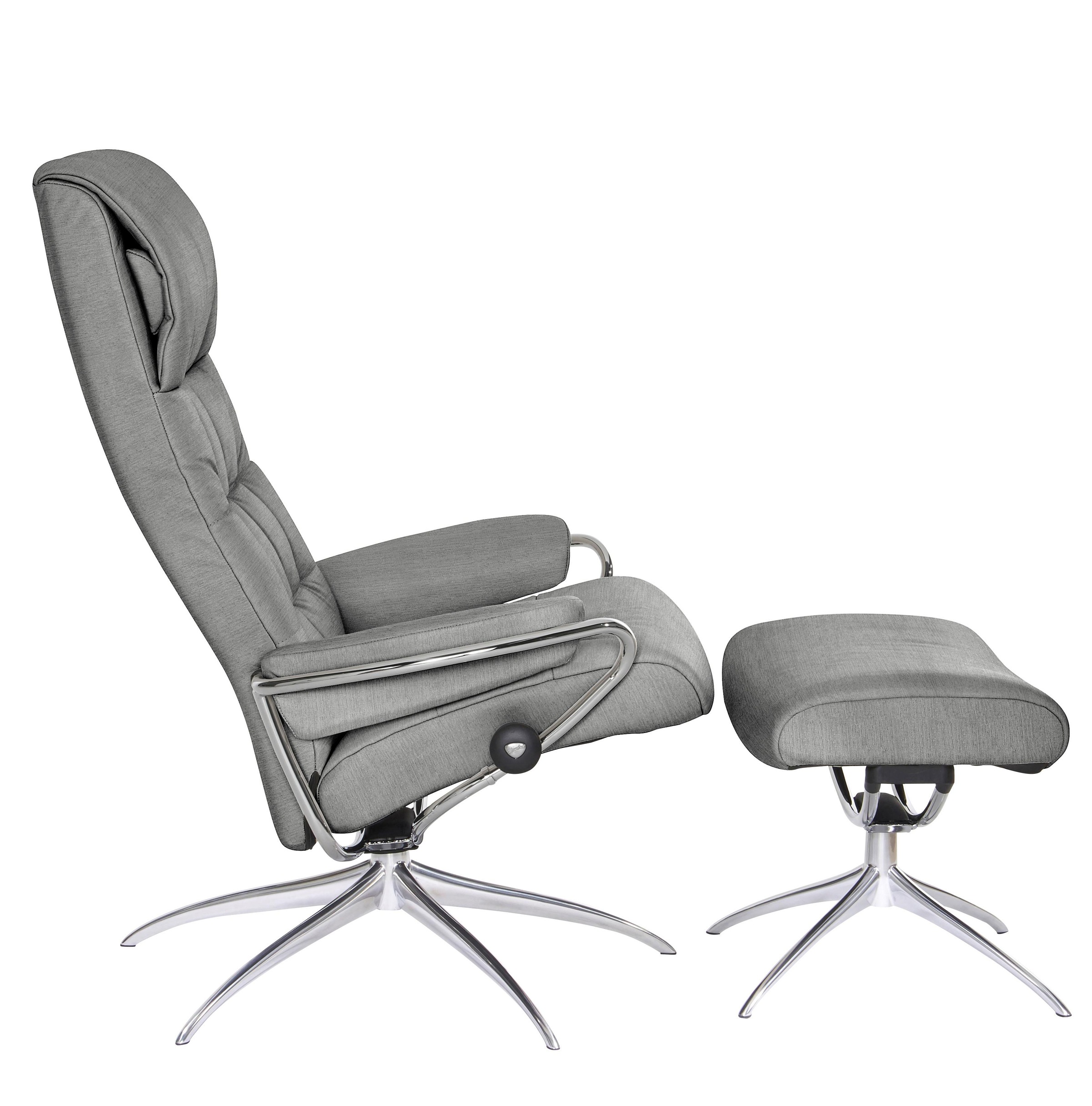 Stressless® Relaxsessel »London«, (Set, Relaxsessel mit Hocker), mit Hocker, High Back, mit Star Base, Gestell Chrom