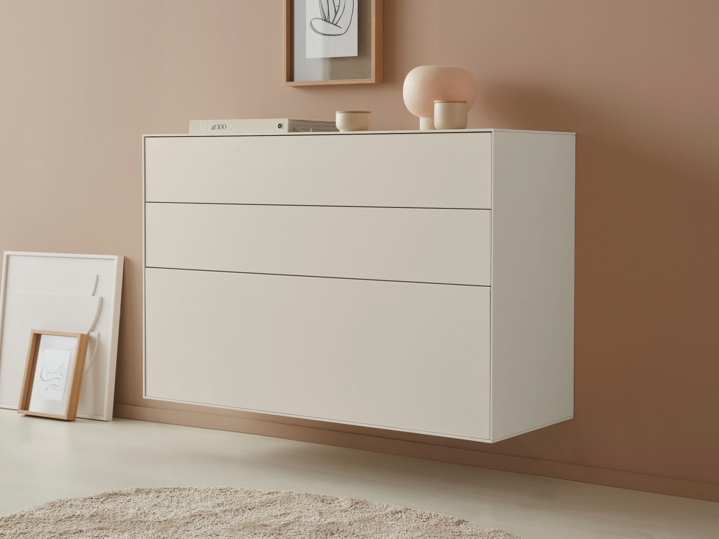 LeGer Home by Lena Gercke Sideboard "Essentials", Breite: 112cm, MDF lackiert, Push-to-open-Funktion