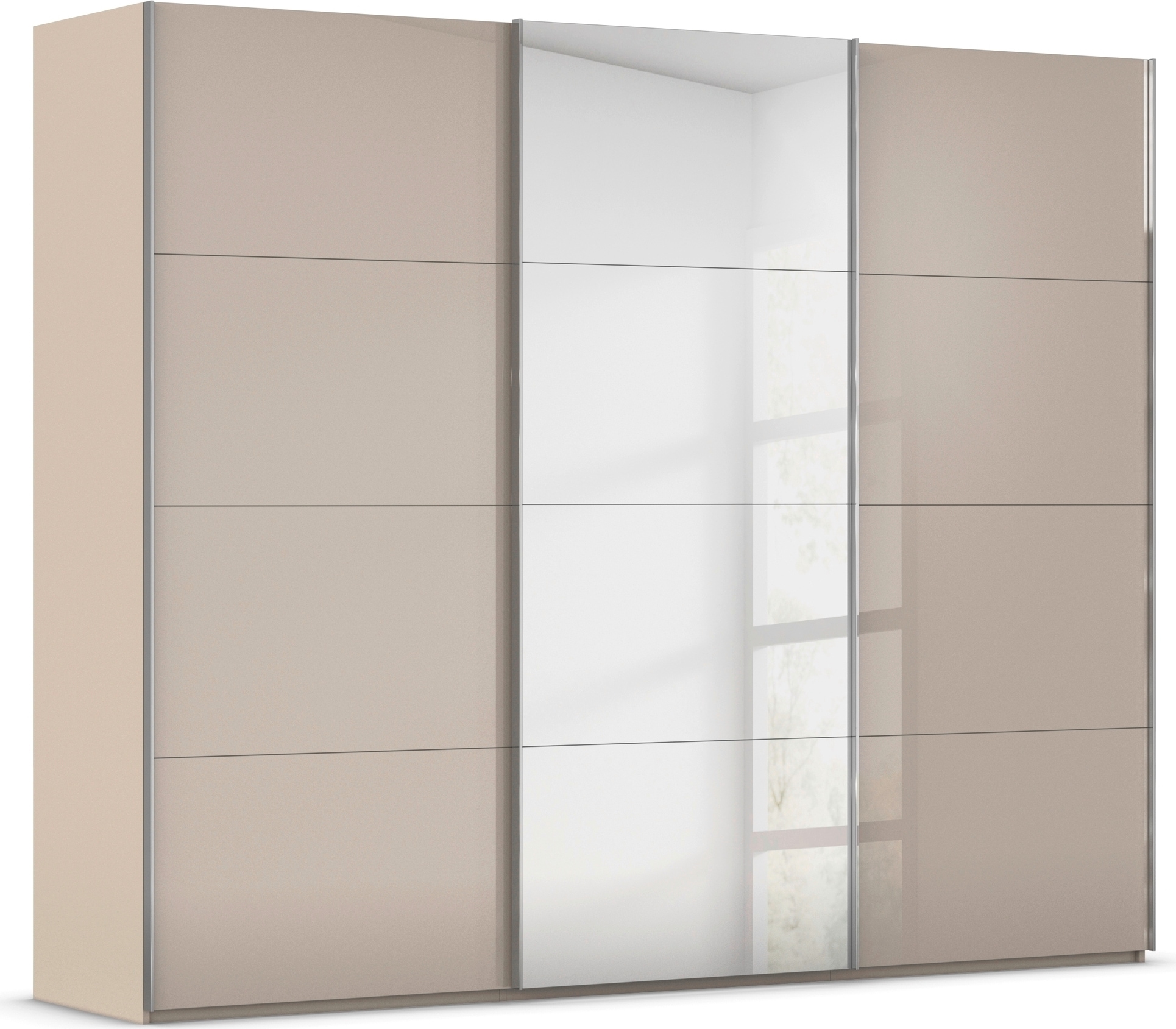 rauch "Kleiderschrank Schrank Garderobe Schlafzimmerschrank SCALE-FYRA" edle viergeteilte Türen Spiegel/Glas-Mix viele Farben MADE IN GERMANY