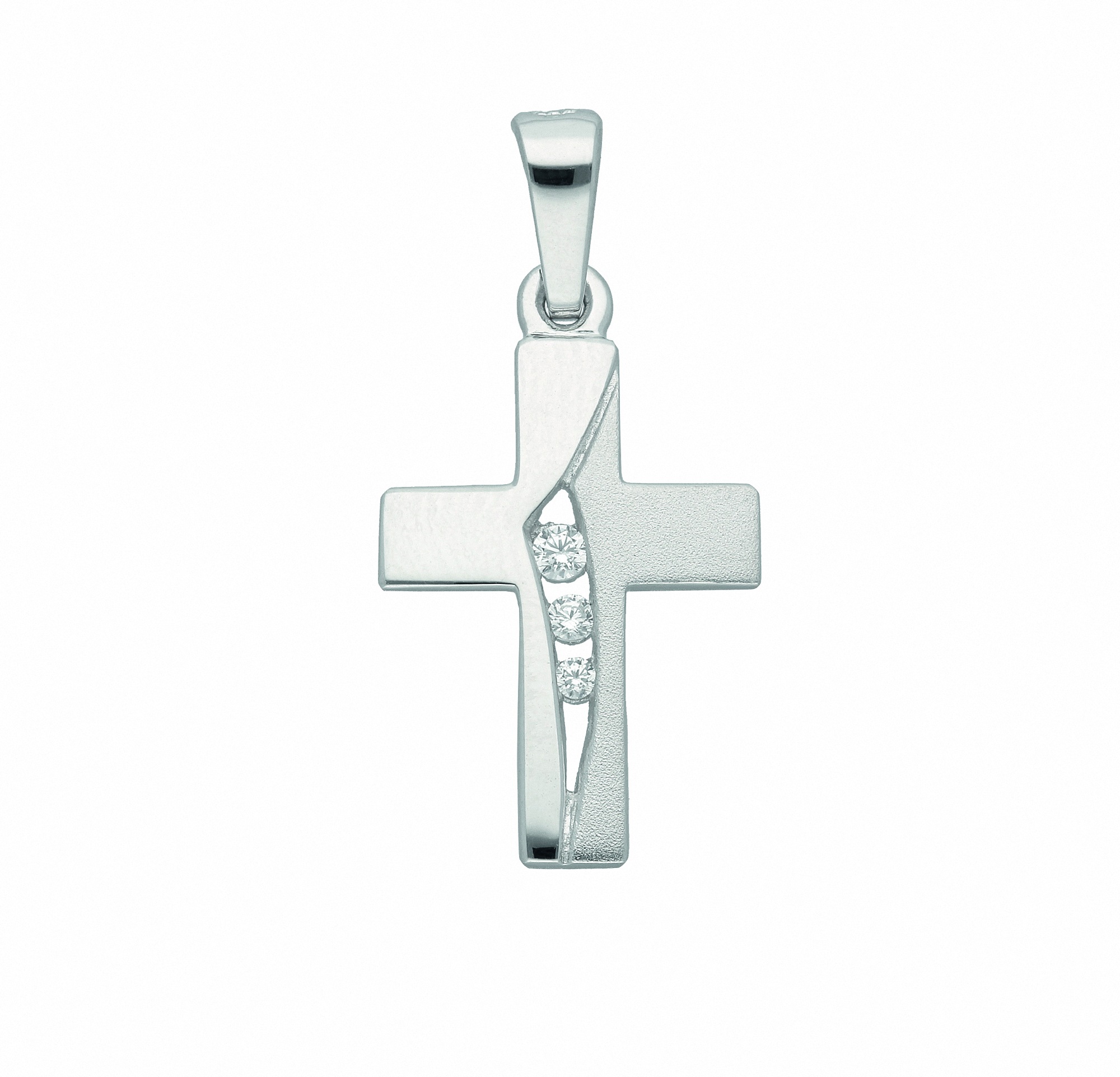 ADELIA ́S Damen Kettenanhänger "Damen & Herren 925 Silber Kreuz Anhänger mit Zirkonia", Damen,mit Zirkonia, Silber 925 (Sterlingsilber), silber,