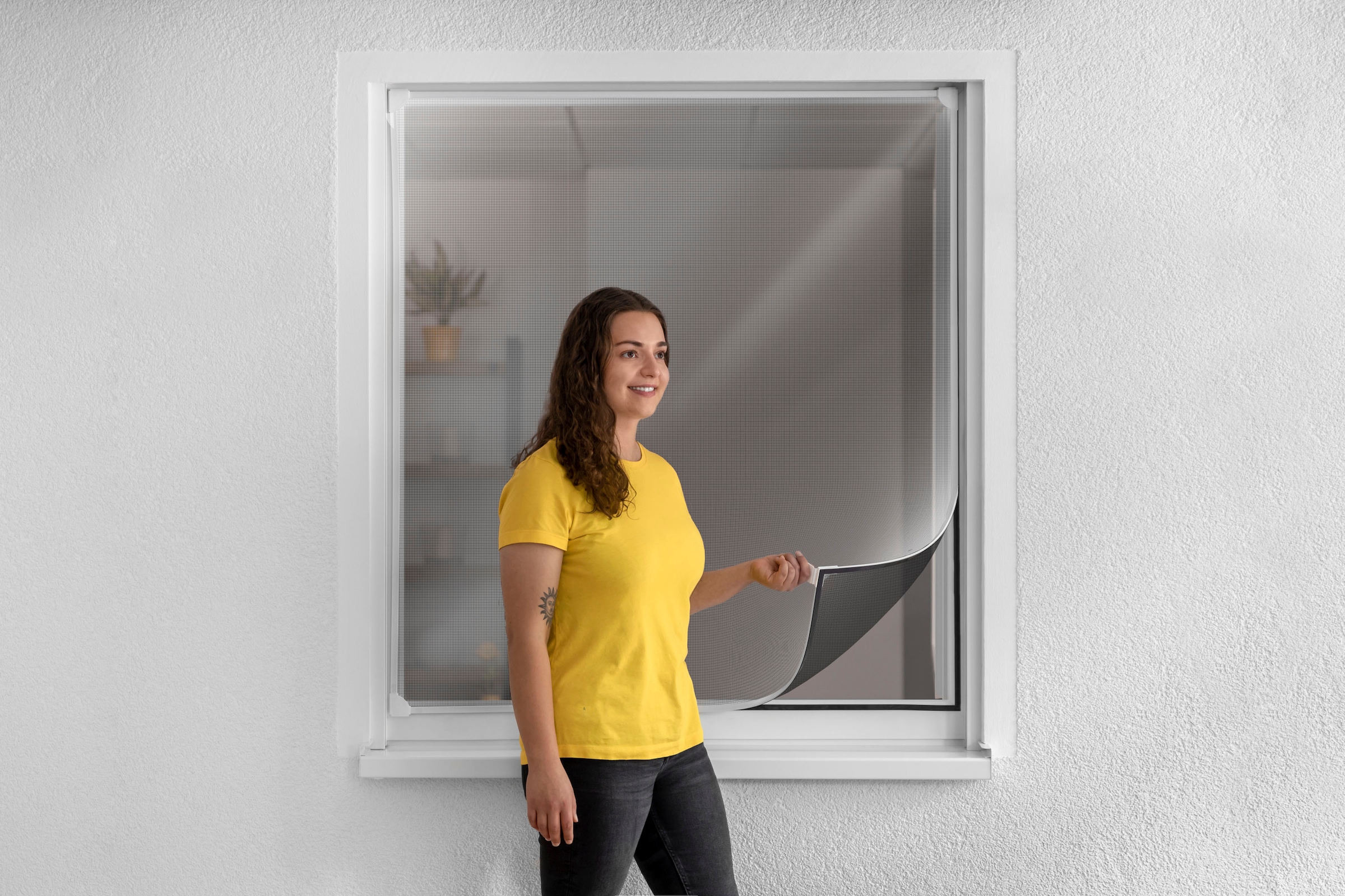 SCHELLENBERG Insektenschutz-Fensterrahmen »Magnetrahmen mit reflektierendem Gewebe für Fenster«, Insektenschutz Reflection, kürzbar, 100 x 120 cm, weiß, 50742