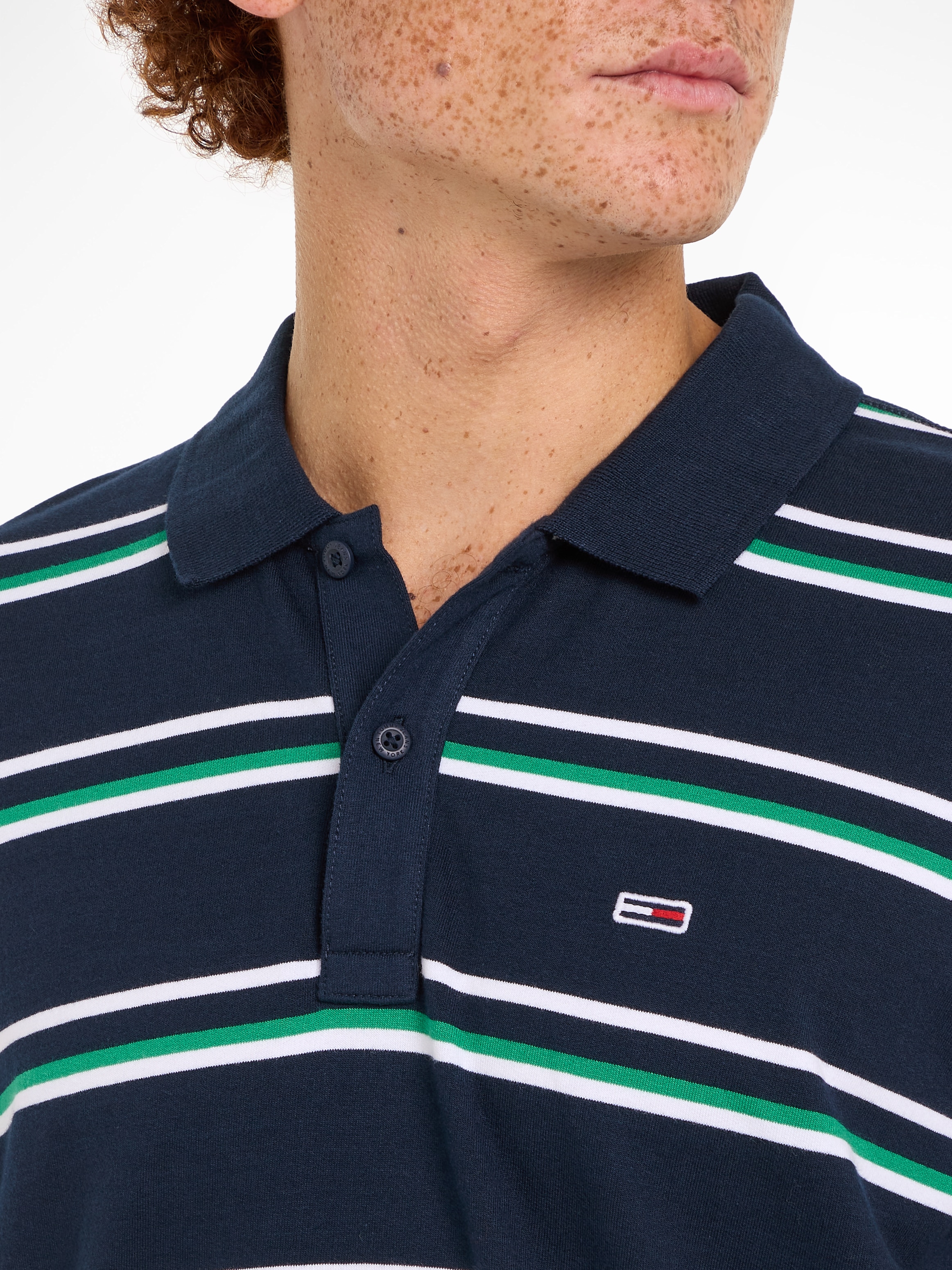 Tommy Jeans Poloshirt »TJM REG ESSENTIAL STRIPE POLO«, mit Logostickerei