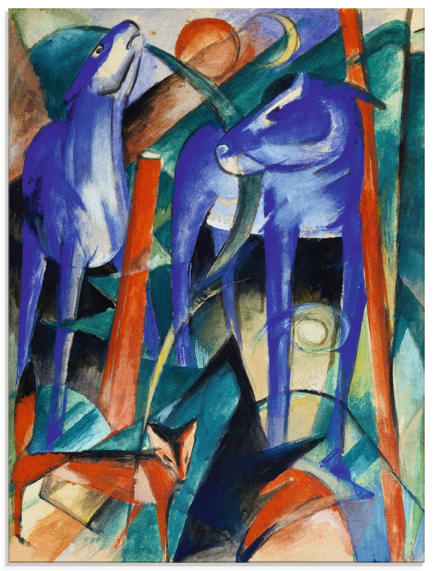 Glasbild »Drei Fabeltiere. 1913«, Animal Fantasy, (1 St.), in verschiedenen Größen