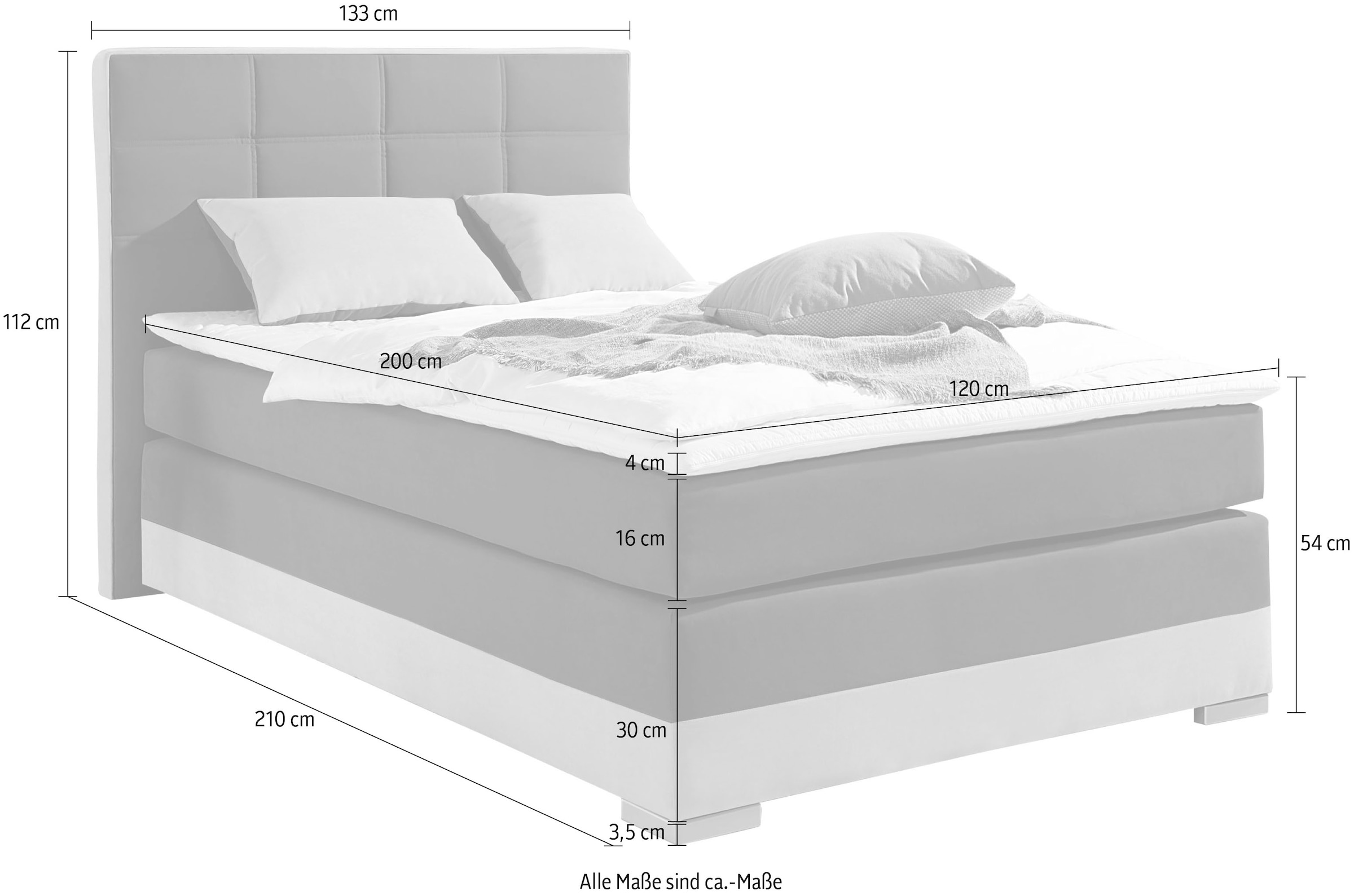 INOSIGN Boxspringbett, inklusive Topper und Wendekissen