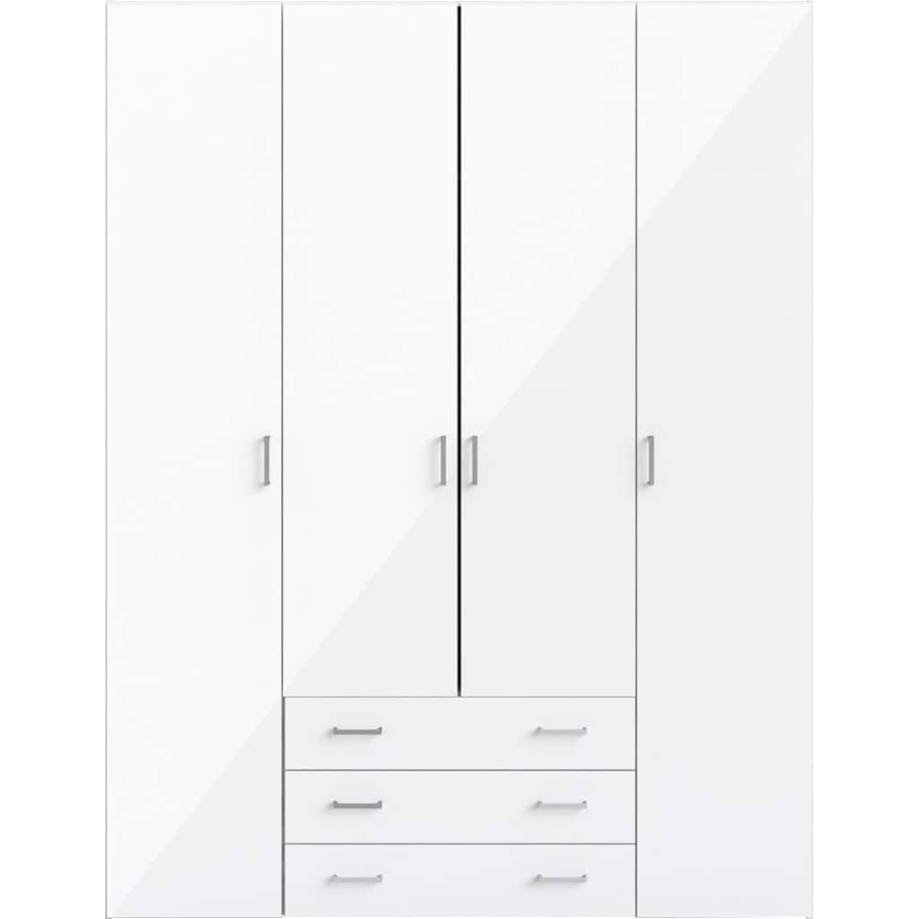 Home affaire Kleiderschrank, Mit viel Stauraum, graue Stangengriffe, Gr. ca. 200,4 x 154 x 49,5 cm