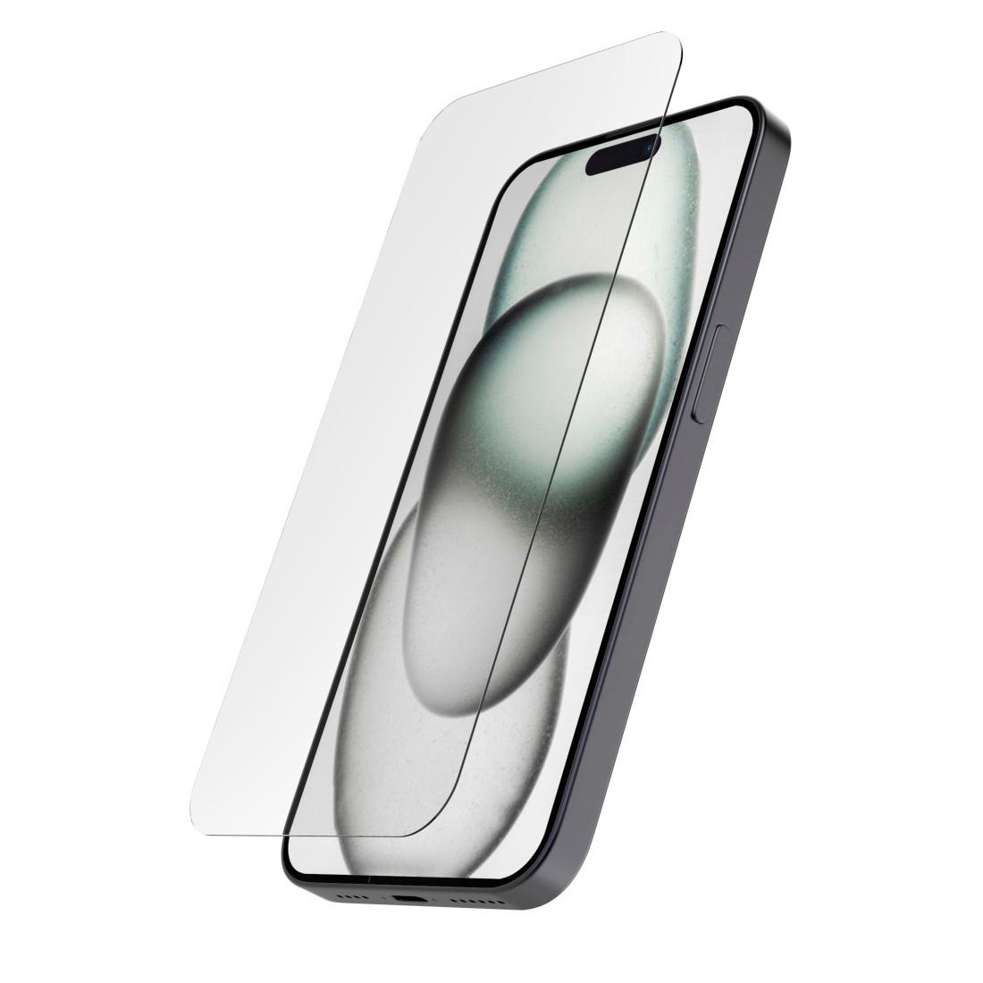 Hama Displayschutzglas »Displayschutz für iPhone 15 Pro (Panzerglas, ultraklar, Montagehilfe)«, für Apple iPhone 15 Pro