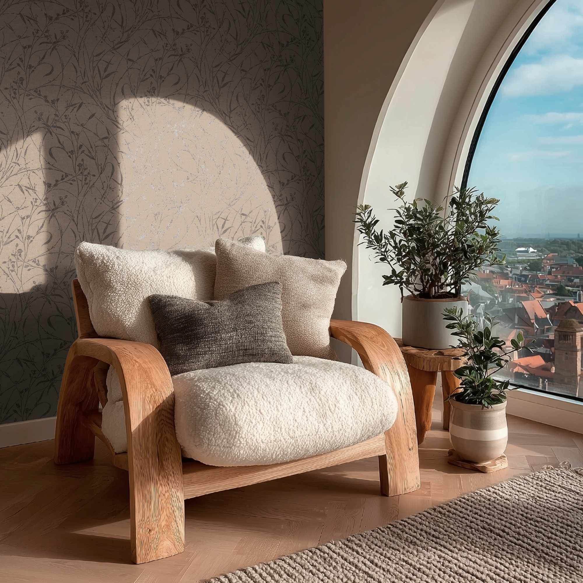living walls Vliestapete "Vibes & Styles Fee – Wild Free Vliestapete" floral leicht strukturiert Filigranes Gräserdesign mit feinen Linien und dezentem Glanzeffekt
